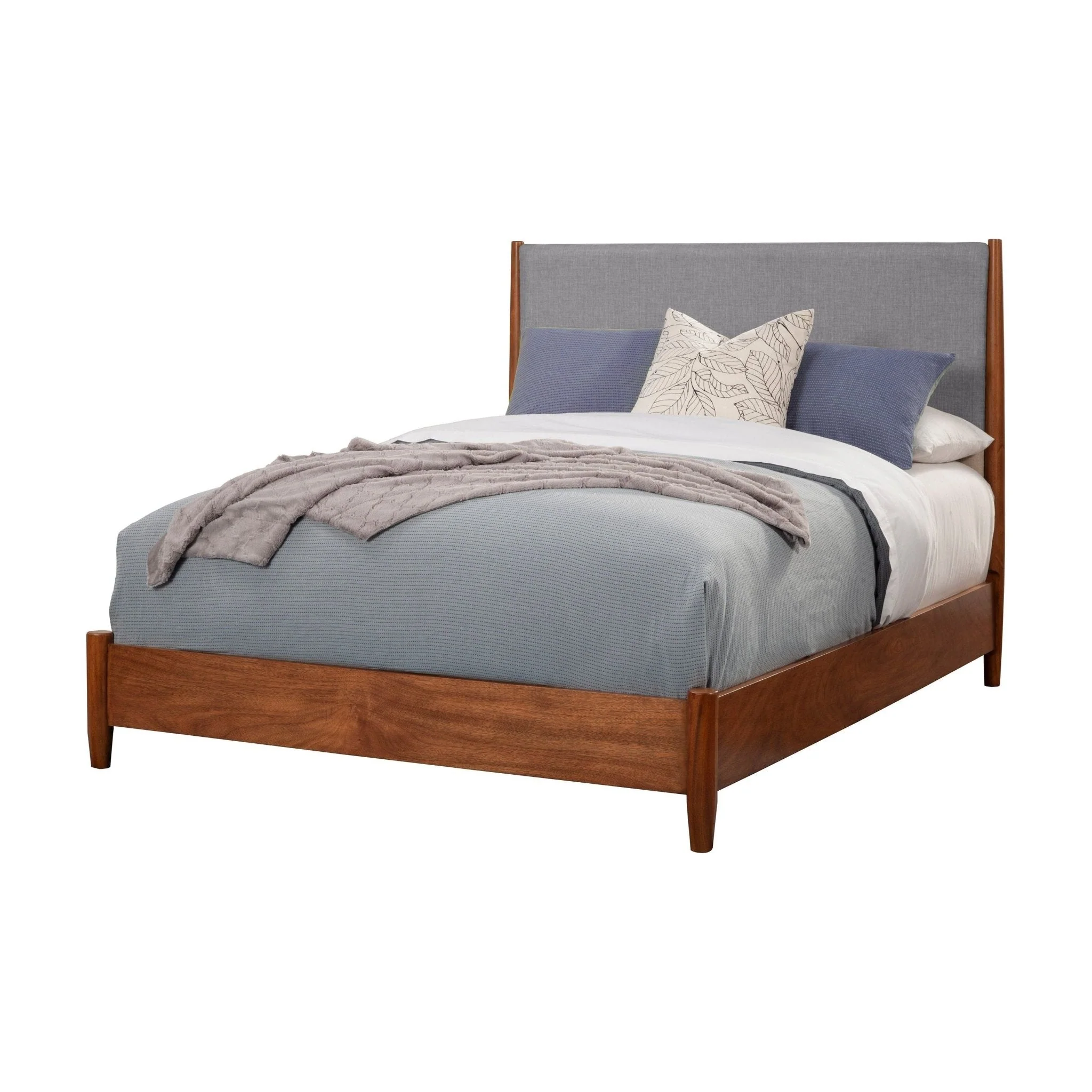 Flynn Panel Bed, Chestnut/Grey - Image 3