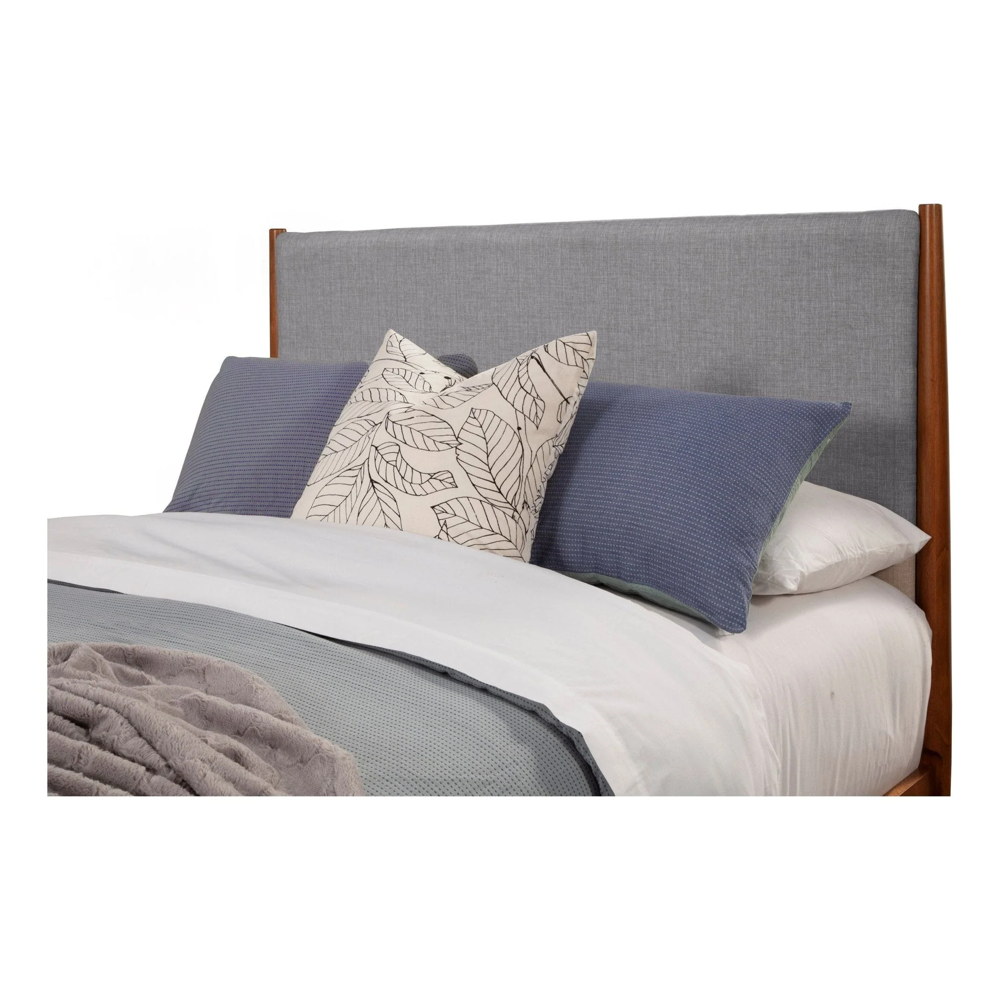 Flynn Panel Bed, Chestnut/Grey - Image 4