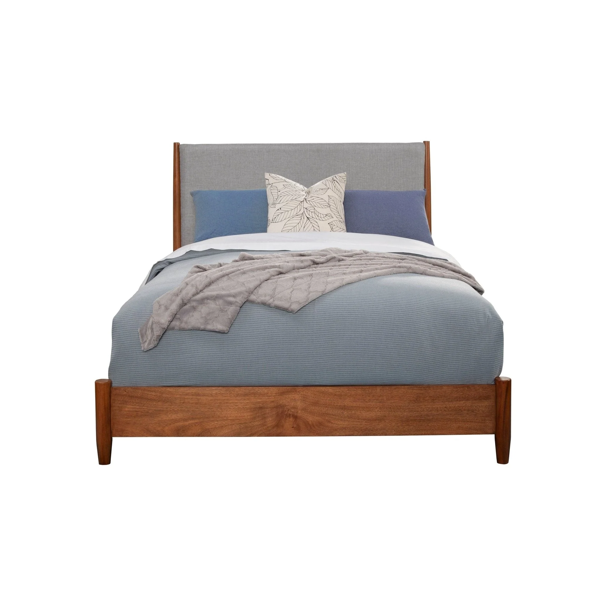 Flynn Panel Bed, Chestnut/Grey - Image 5