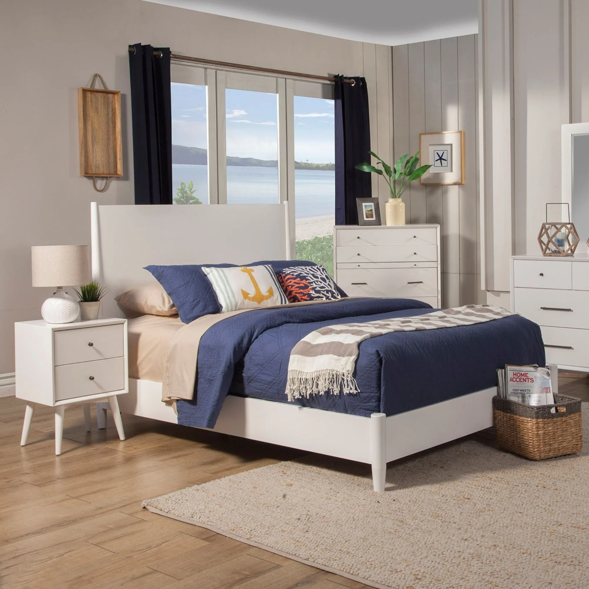 Flynn Panel Bed, White - Image 3