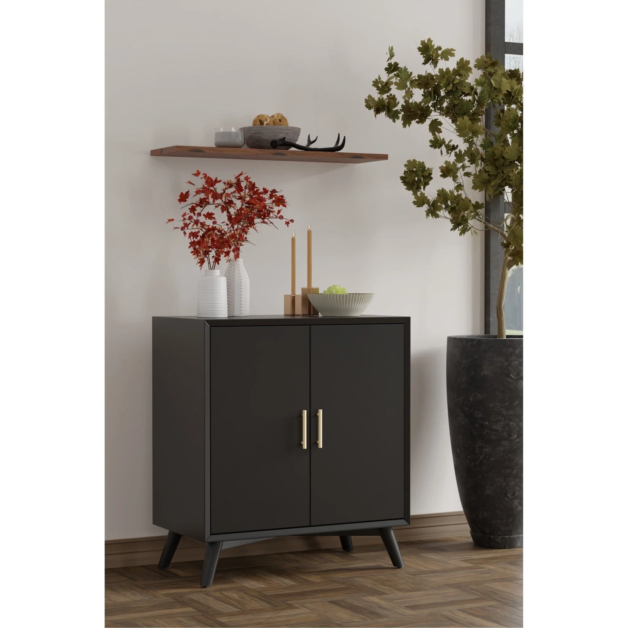 Flynn Small Bar Cabinet, Black - Image 2