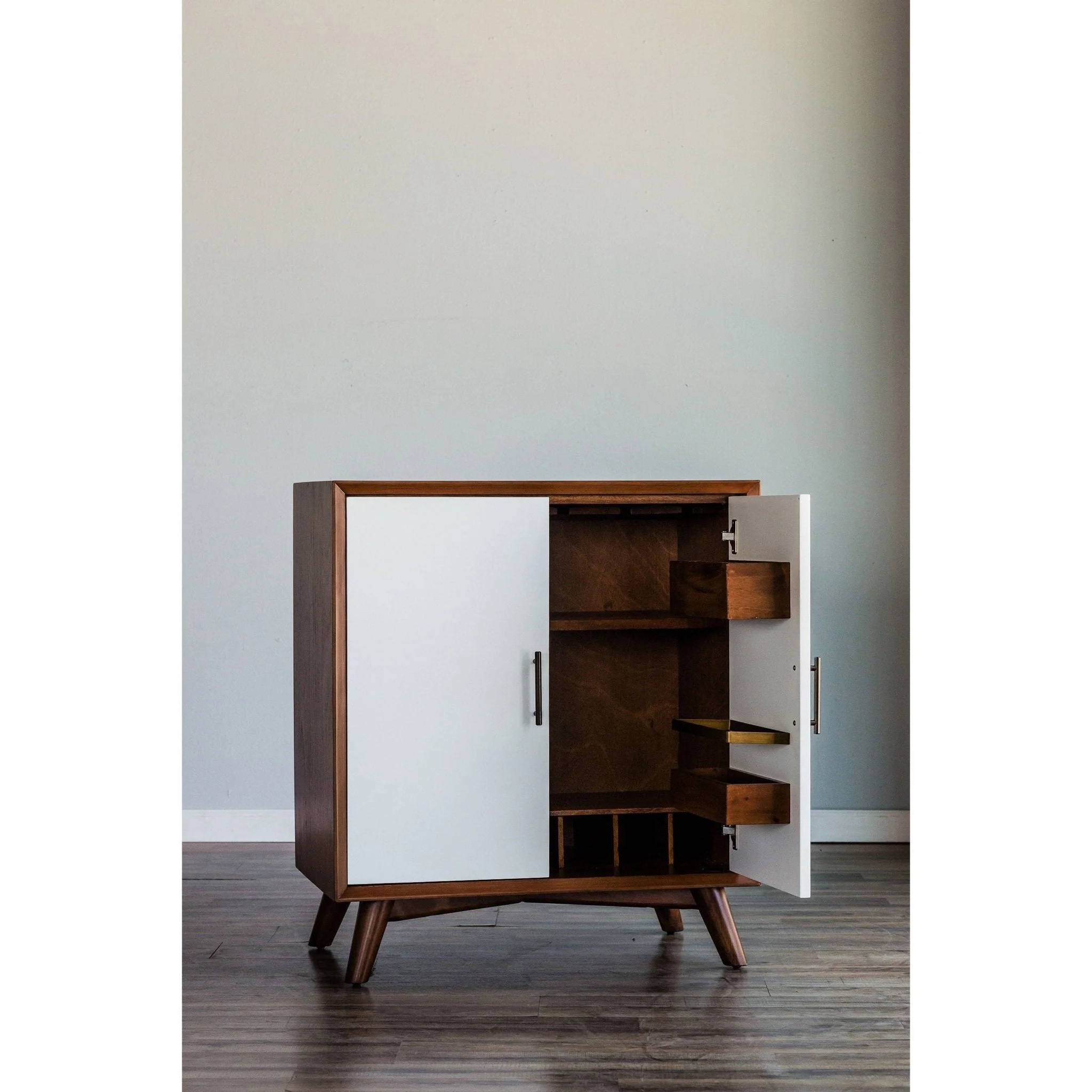 Flynn Small Bar Cabinet, Chestnut/White - Image 4