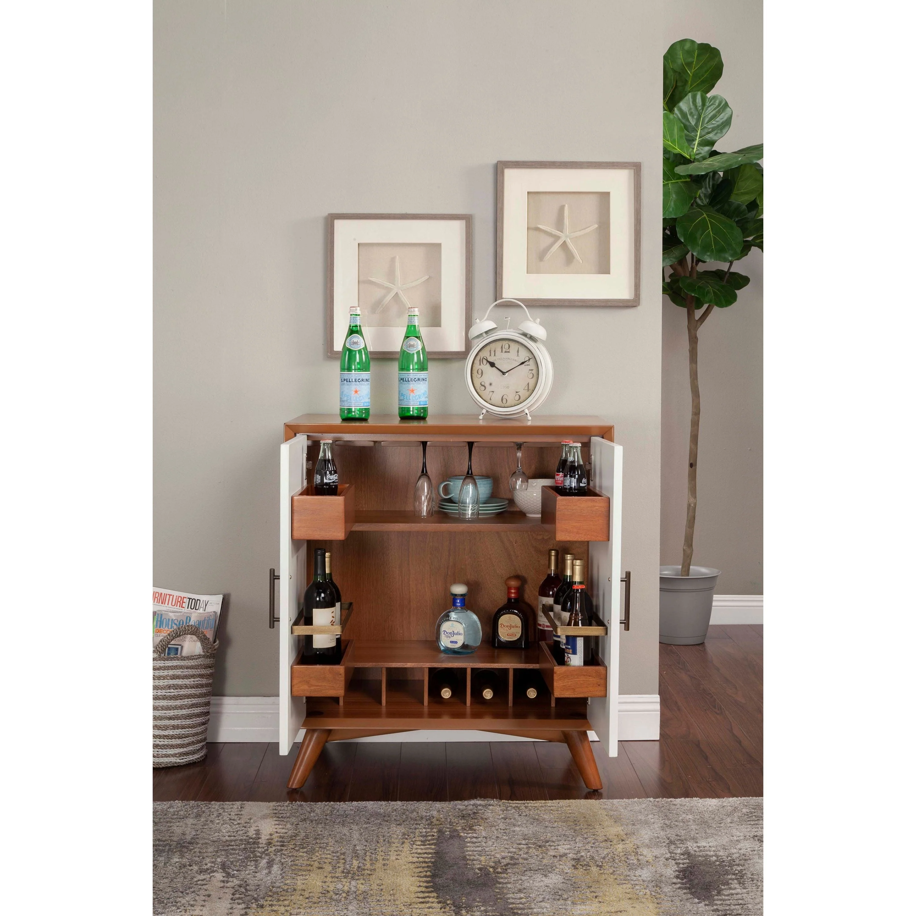 Flynn Small Bar Cabinet, Chestnut/White - Image 5