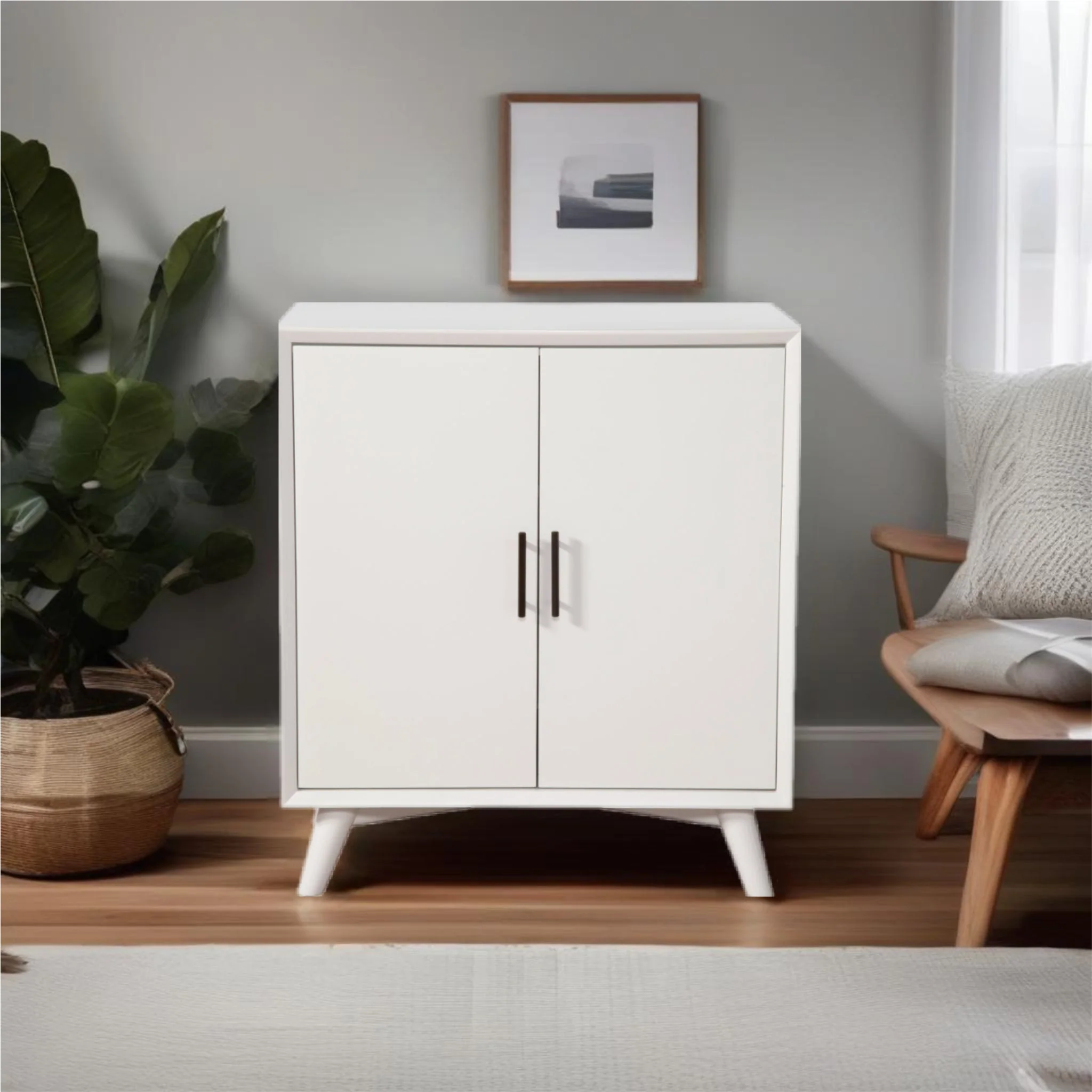 Flynn Small Bar Cabinet, White - Image 3
