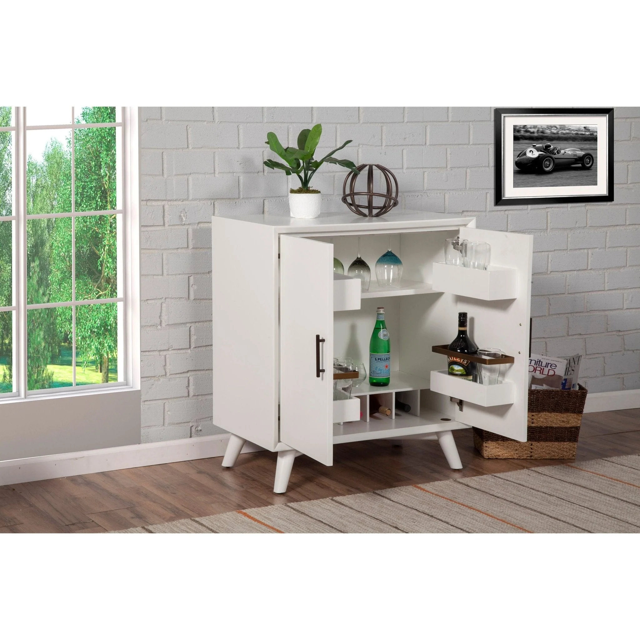 Flynn Small Bar Cabinet, White - Image 4
