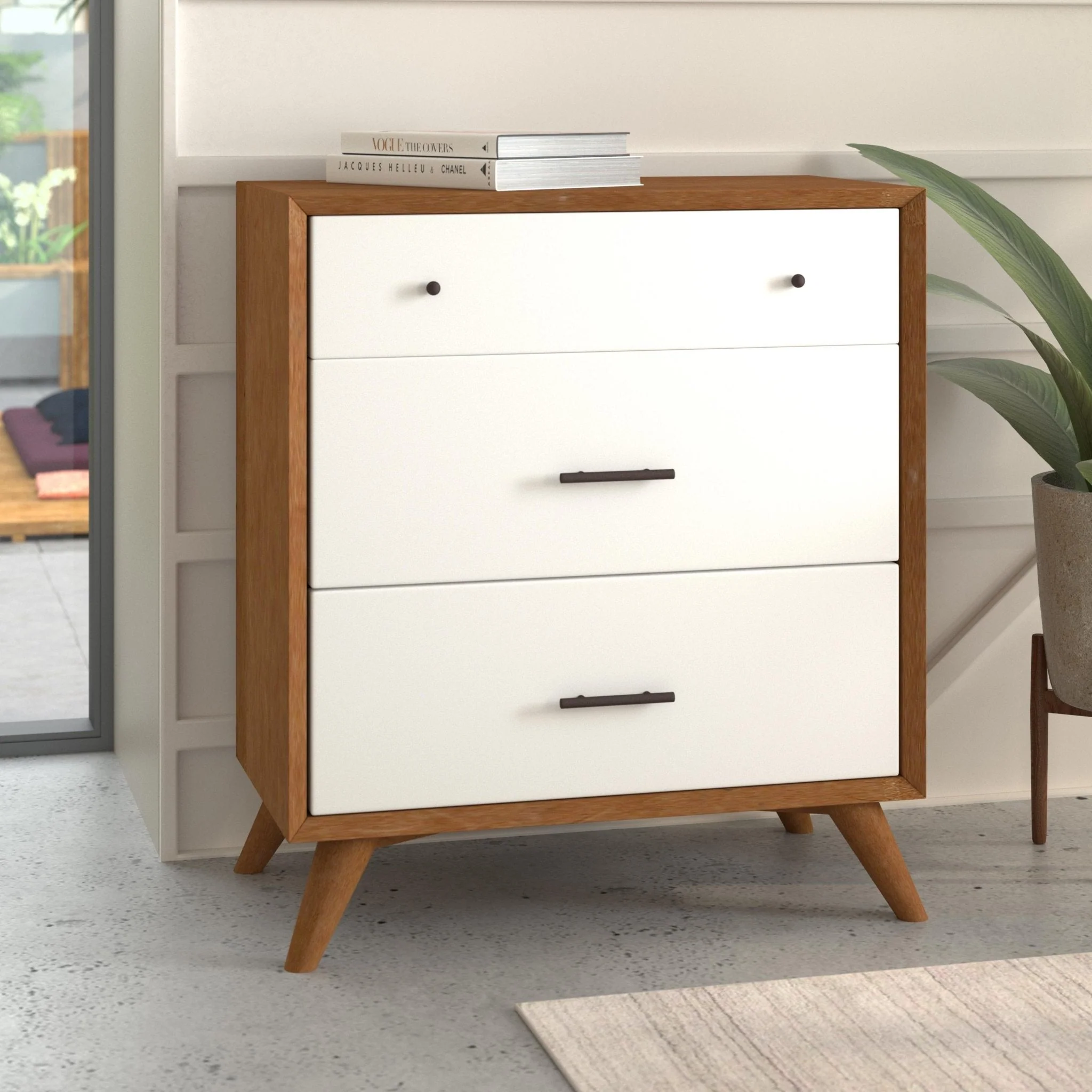 Flynn Small Chest, Chestnut/White - Image 2