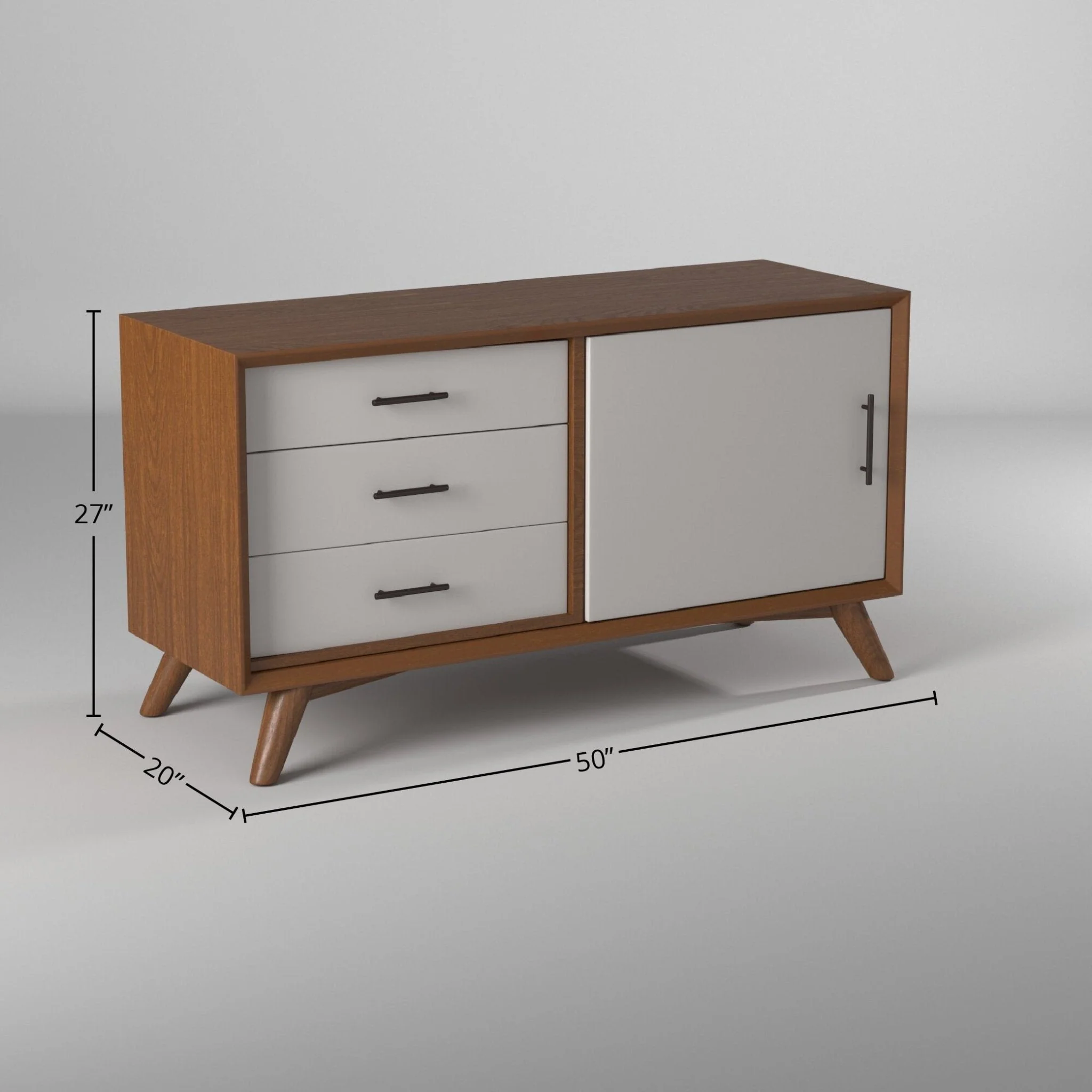 Flynn Small TV Console, Chestnut/White - Image 6