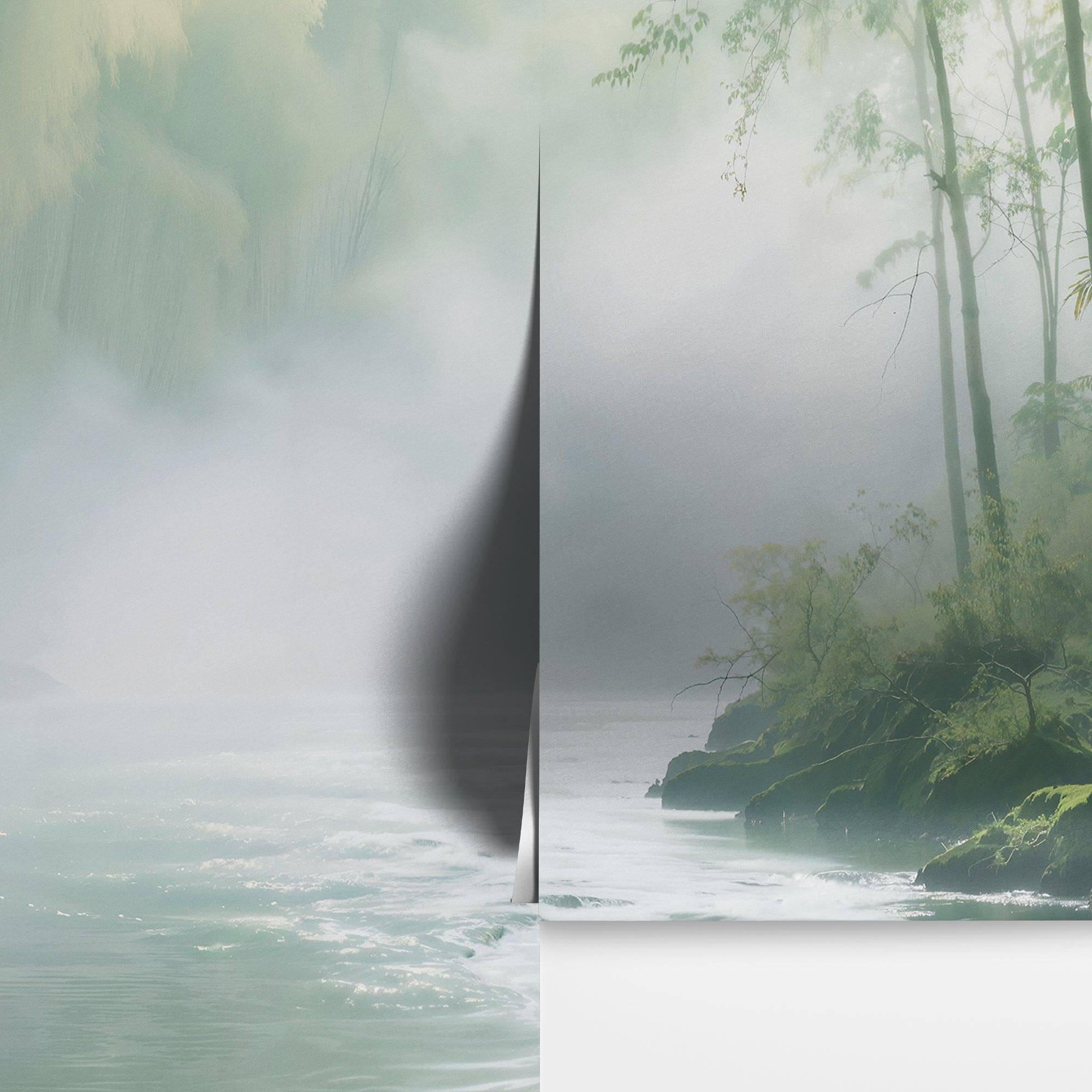 Foggy Bamboo Forest River Wallpaper Mural. #6986 - Image 10
