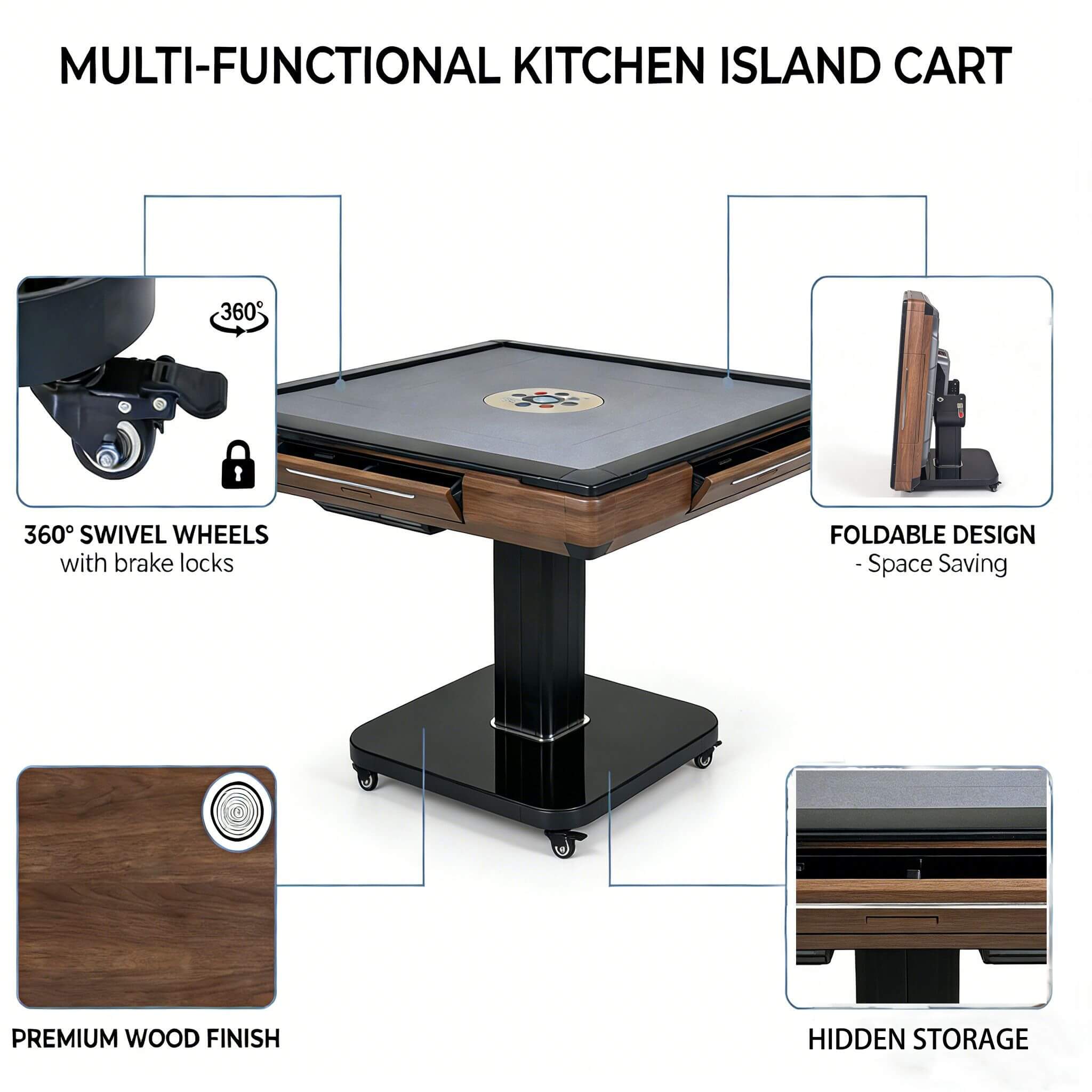 Foldable Automatic Mahjong Table With Wheels And Hard Cover (SAK63158) - Image 12