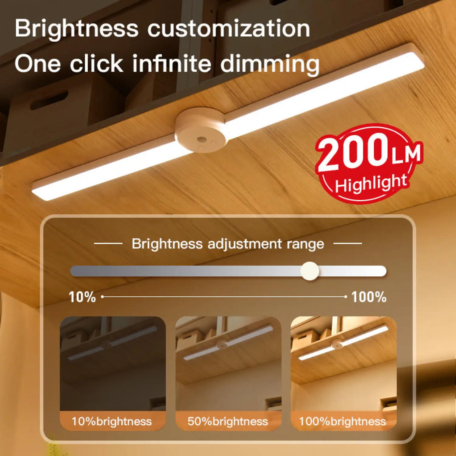 Foldable Motion Sensor Under Cabinet Light with Adjustable Brightness & Modes - Image 4
