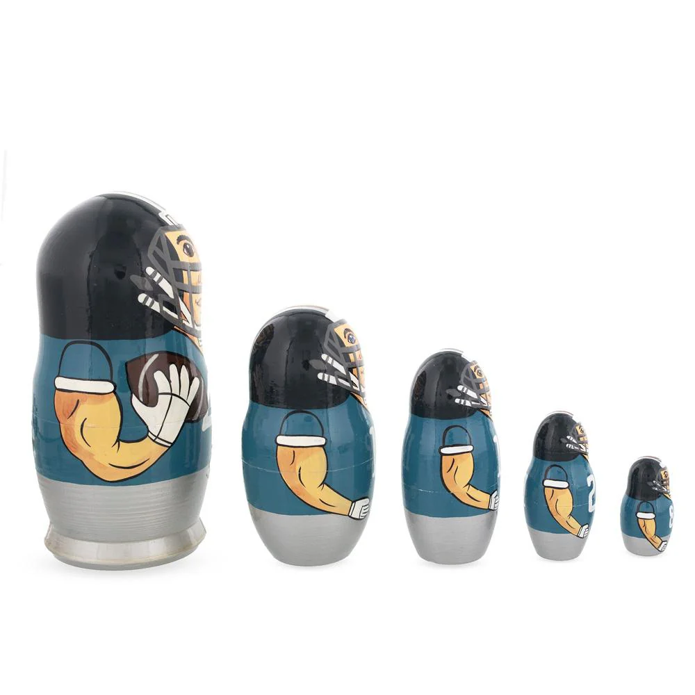 Football Wooden Nesting Dolls - Image 2
