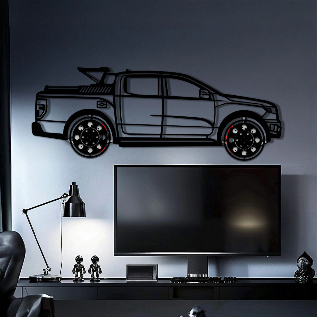 Ford F-150 Metal Truck Wall Art with Rotating Wheels - Iconic American Pickup Silhouette - Interactive Automotive Wall Decor - KAFMEKA138 - Image 10