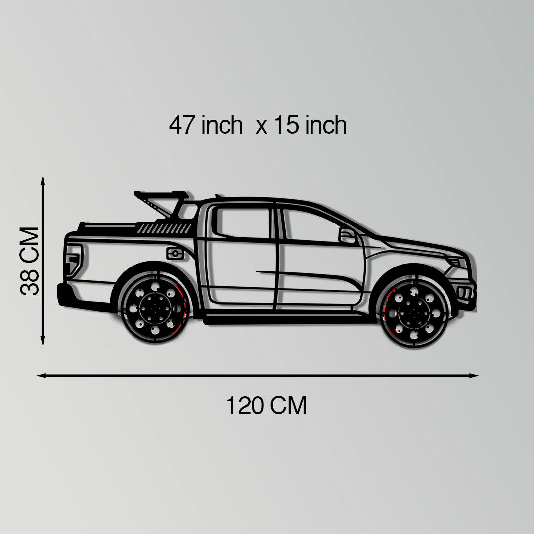 Ford F-150 Metal Truck Wall Art with Rotating Wheels - Iconic American Pickup Silhouette - Interactive Automotive Wall Decor - KAFMEKA138 - Image 11