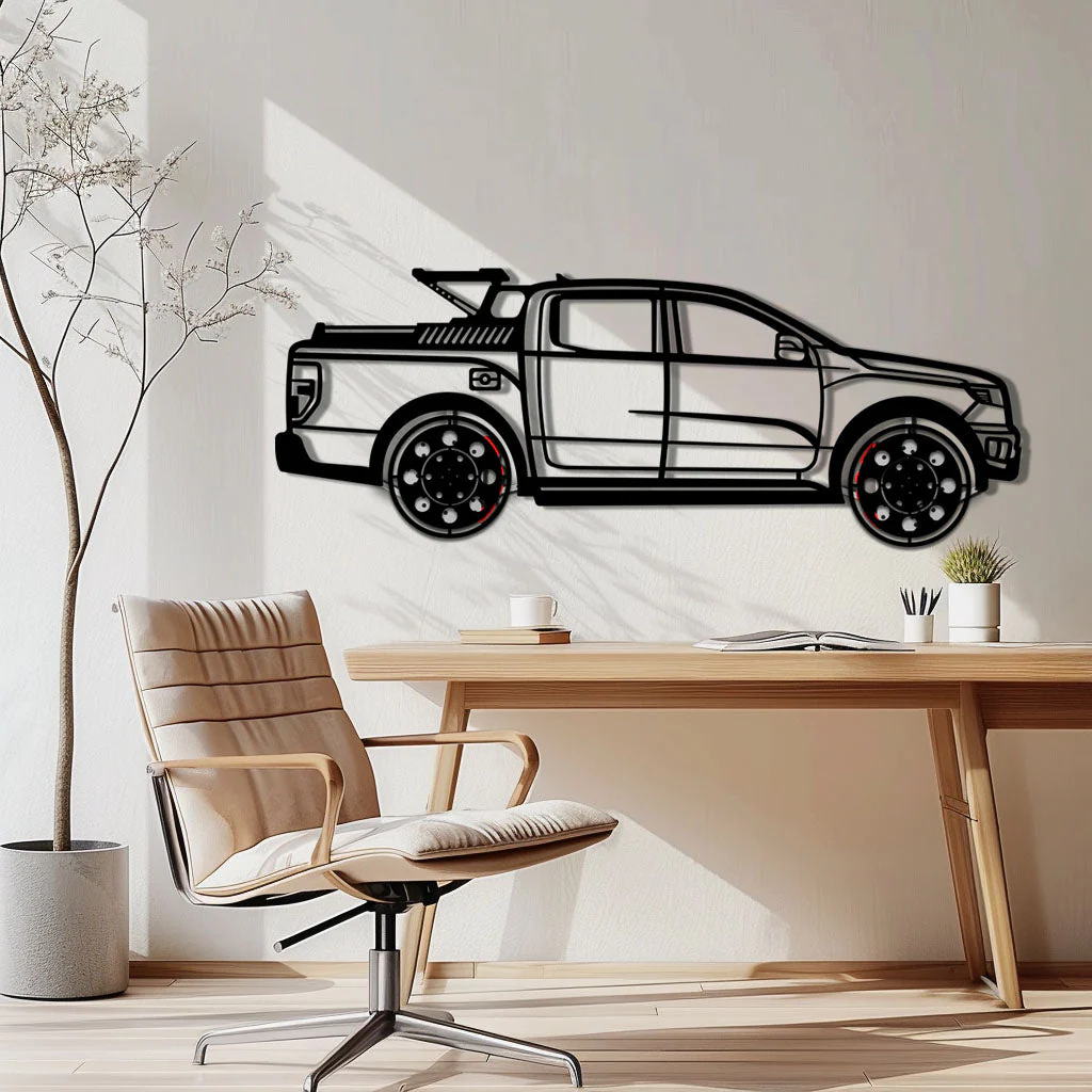 Ford F-150 Metal Truck Wall Art with Rotating Wheels - Iconic American Pickup Silhouette - Interactive Automotive Wall Decor - KAFMEKA138 - Image 2