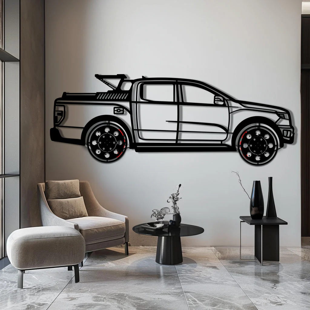 Ford F-150 Metal Truck Wall Art with Rotating Wheels - Iconic American Pickup Silhouette - Interactive Automotive Wall Decor - KAFMEKA138 - Image 4