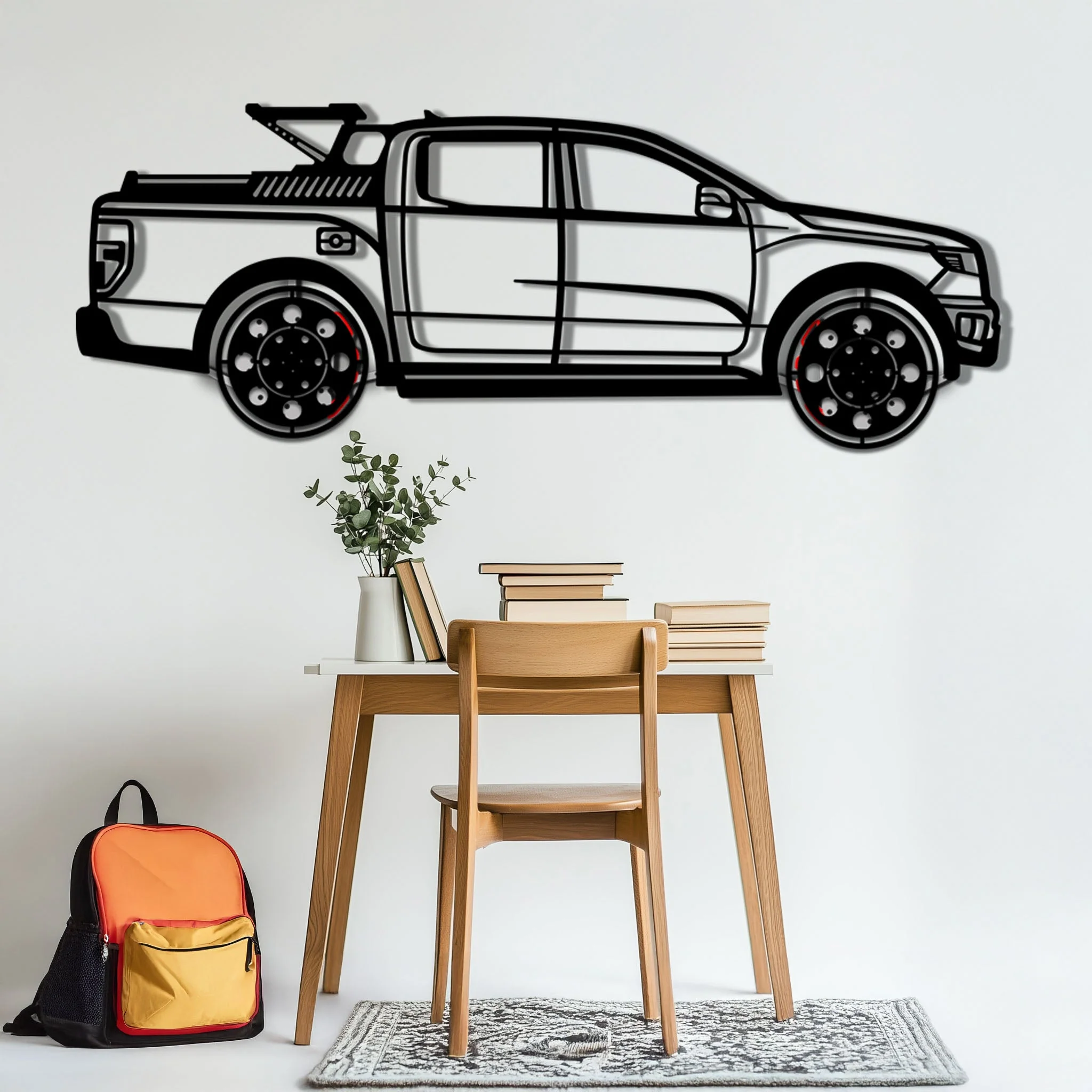 Ford F-150 Metal Truck Wall Art with Rotating Wheels - Iconic American Pickup Silhouette - Interactive Automotive Wall Decor - KAFMEKA138 - Image 5