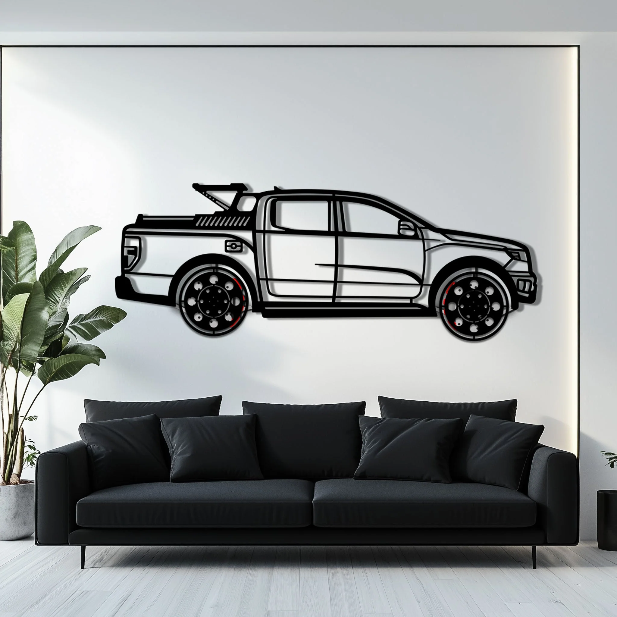 Ford F-150 Metal Truck Wall Art with Rotating Wheels - Iconic American Pickup Silhouette - Interactive Automotive Wall Decor - KAFMEKA138 - Image 7