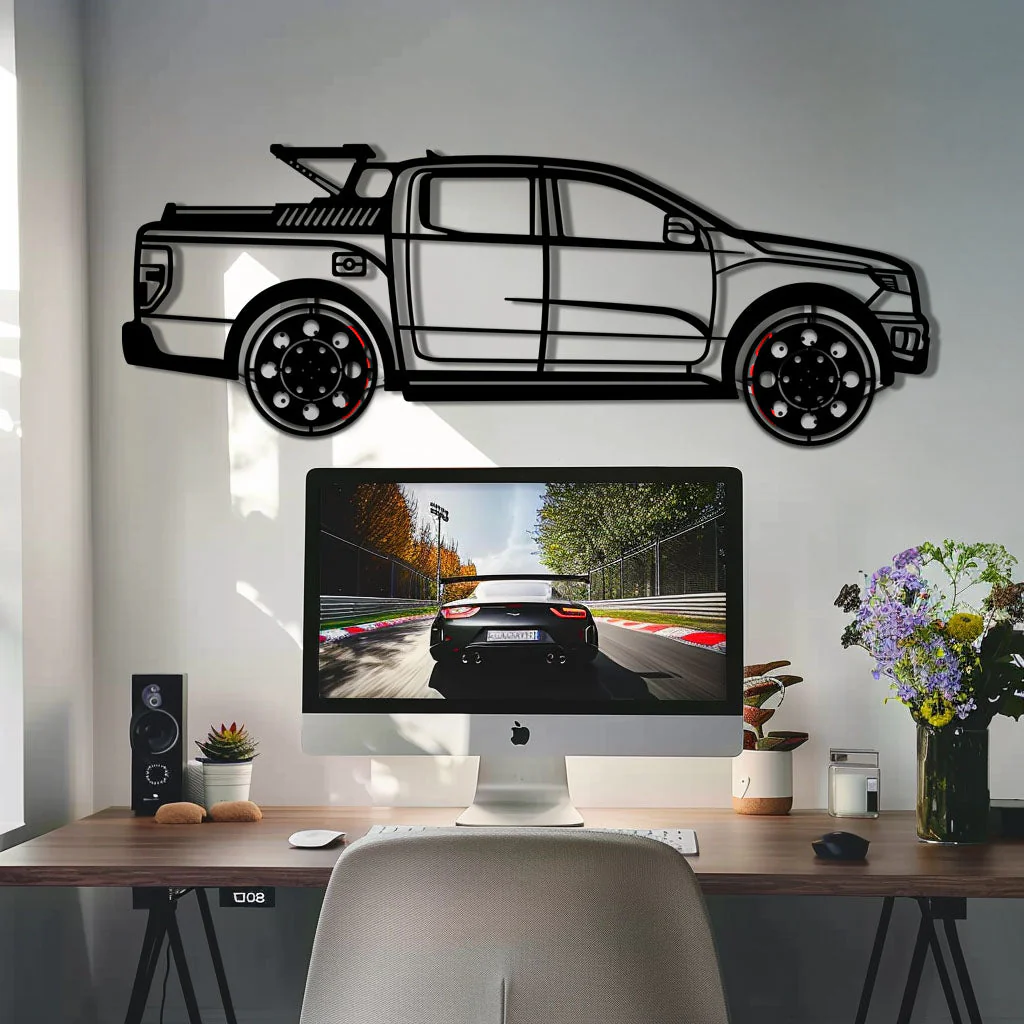 Ford F-150 Metal Truck Wall Art with Rotating Wheels - Iconic American Pickup Silhouette - Interactive Automotive Wall Decor - KAFMEKA138 - Image 8