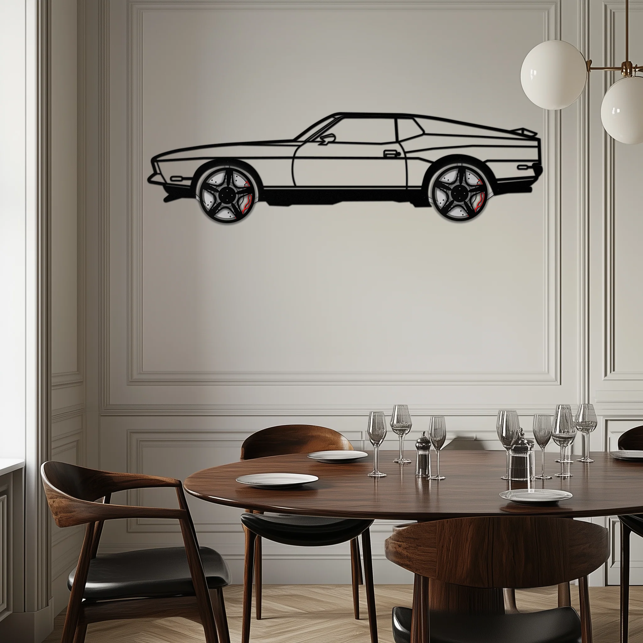 Ford Mustang 1971 Metal Car Wall Art – Rotating Wheels Classic Muscle Car Decor, Garage & Office Gift-KAFMEKA086 - Image 10