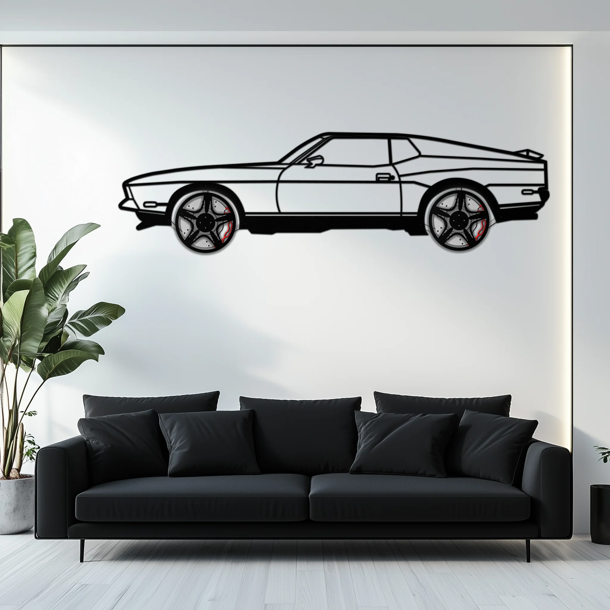 Ford Mustang 1971 Metal Car Wall Art – Rotating Wheels Classic Muscle Car Decor, Garage & Office Gift-KAFMEKA086 - Image 5