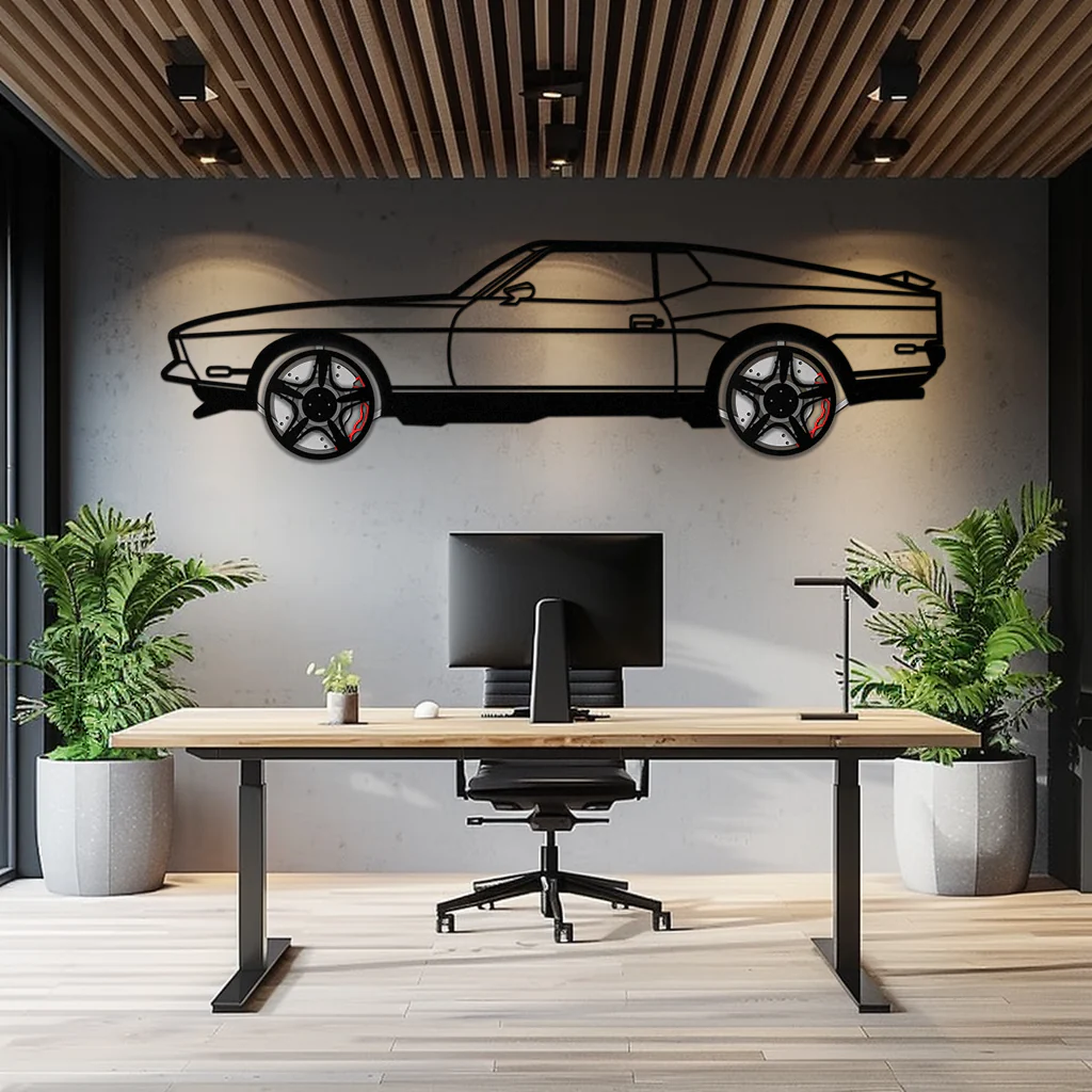 Ford Mustang 1971 Metal Car Wall Art – Rotating Wheels Classic Muscle Car Decor, Garage & Office Gift-KAFMEKA086 - Image 7