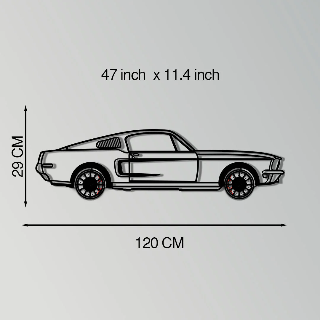 Ford Mustang GT Metal Car Wall Art with Rotating Wheels - Classic American Muscle Silhouette - Interactive Automotive Wall Decor - KAFMEKA137 - Image 11