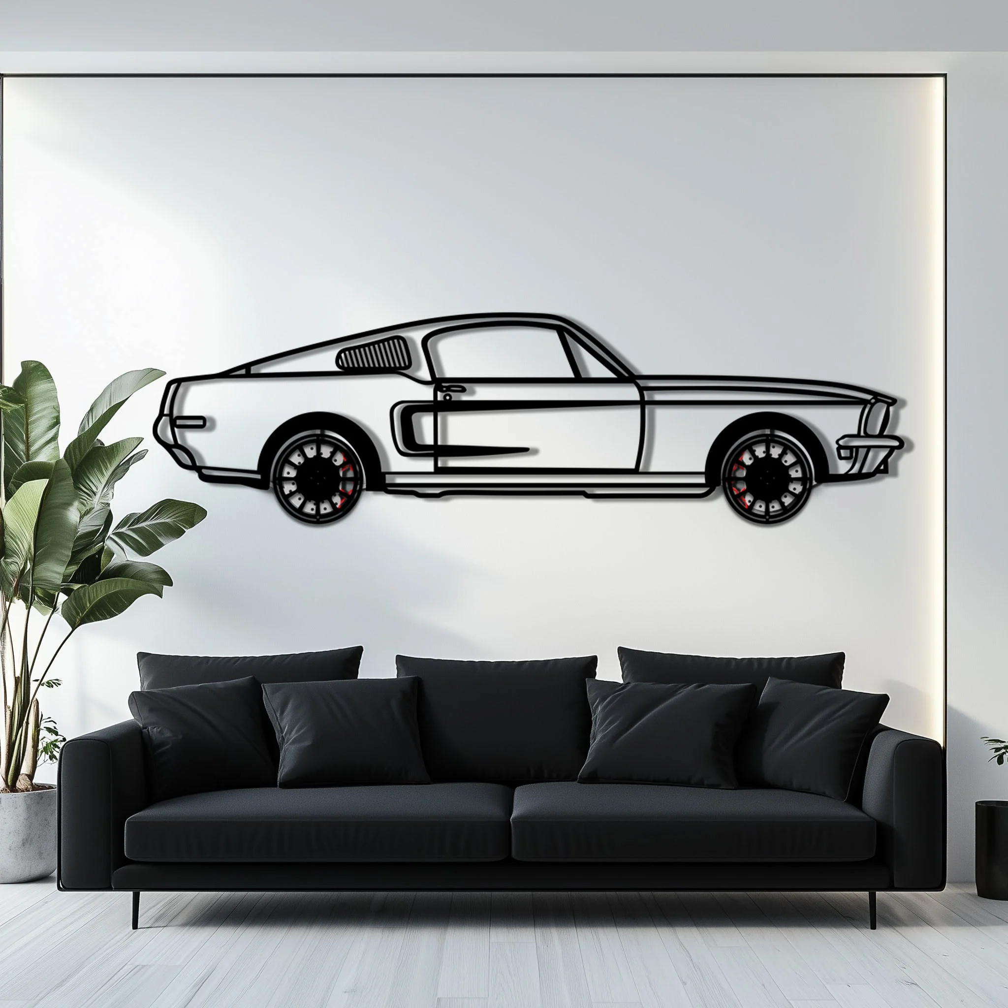 Ford Mustang GT Metal Car Wall Art with Rotating Wheels - Classic American Muscle Silhouette - Interactive Automotive Wall Decor - KAFMEKA137 - Image 7