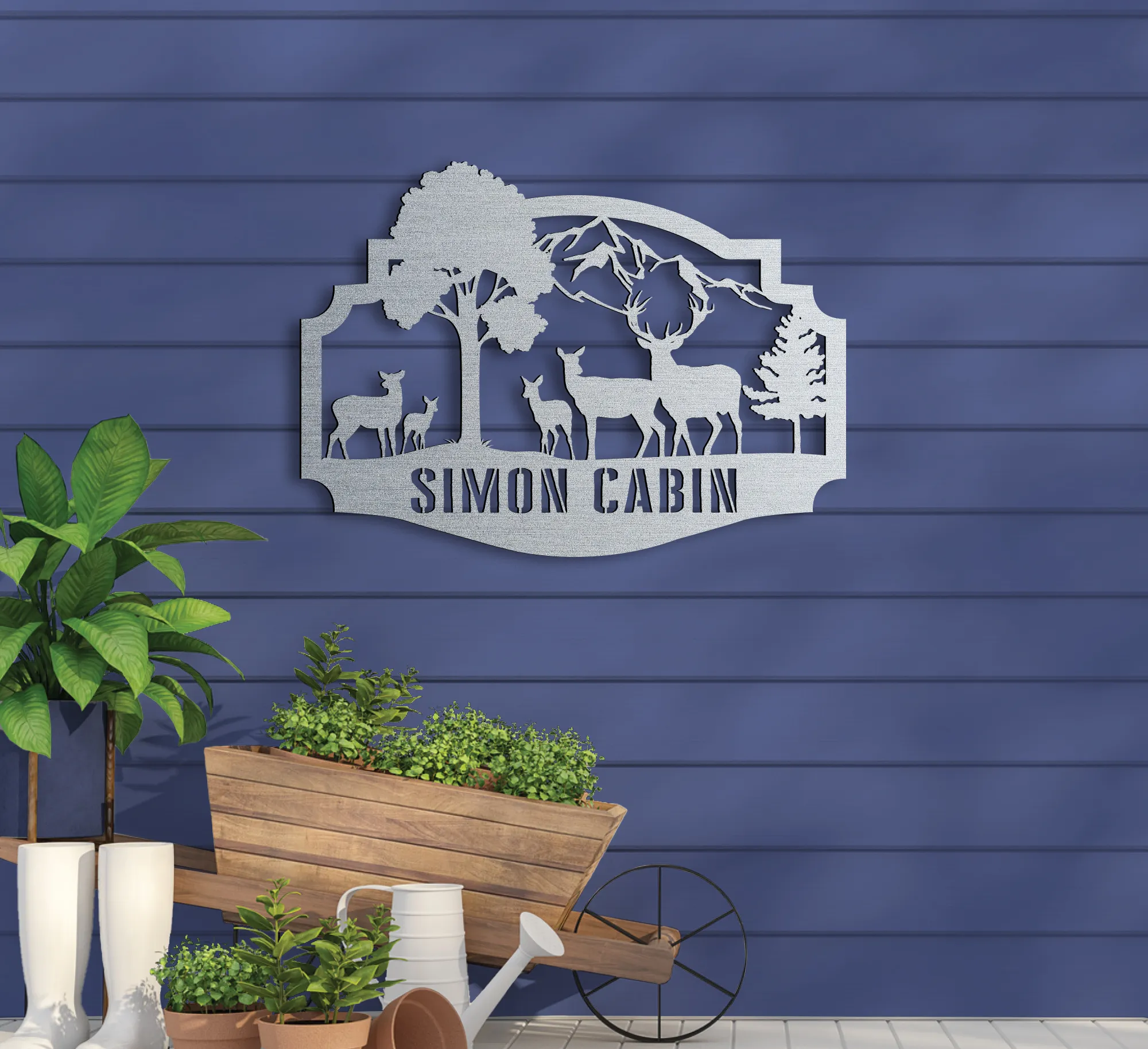 Forest Cabin Sign w/ Name - Image 2