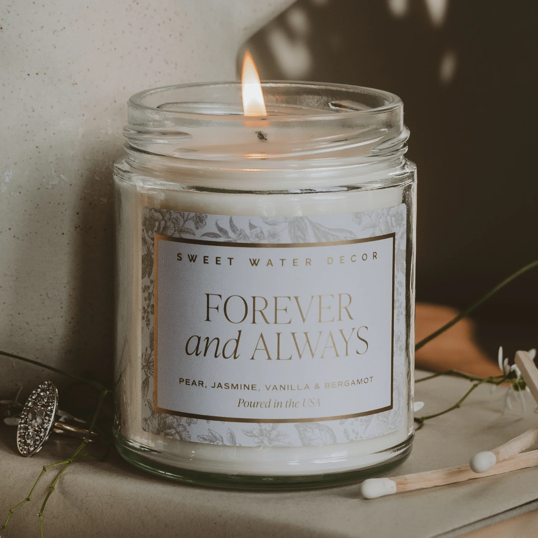 Forever and Always Soy Candle - Clear Jar - 9 oz - Image 2