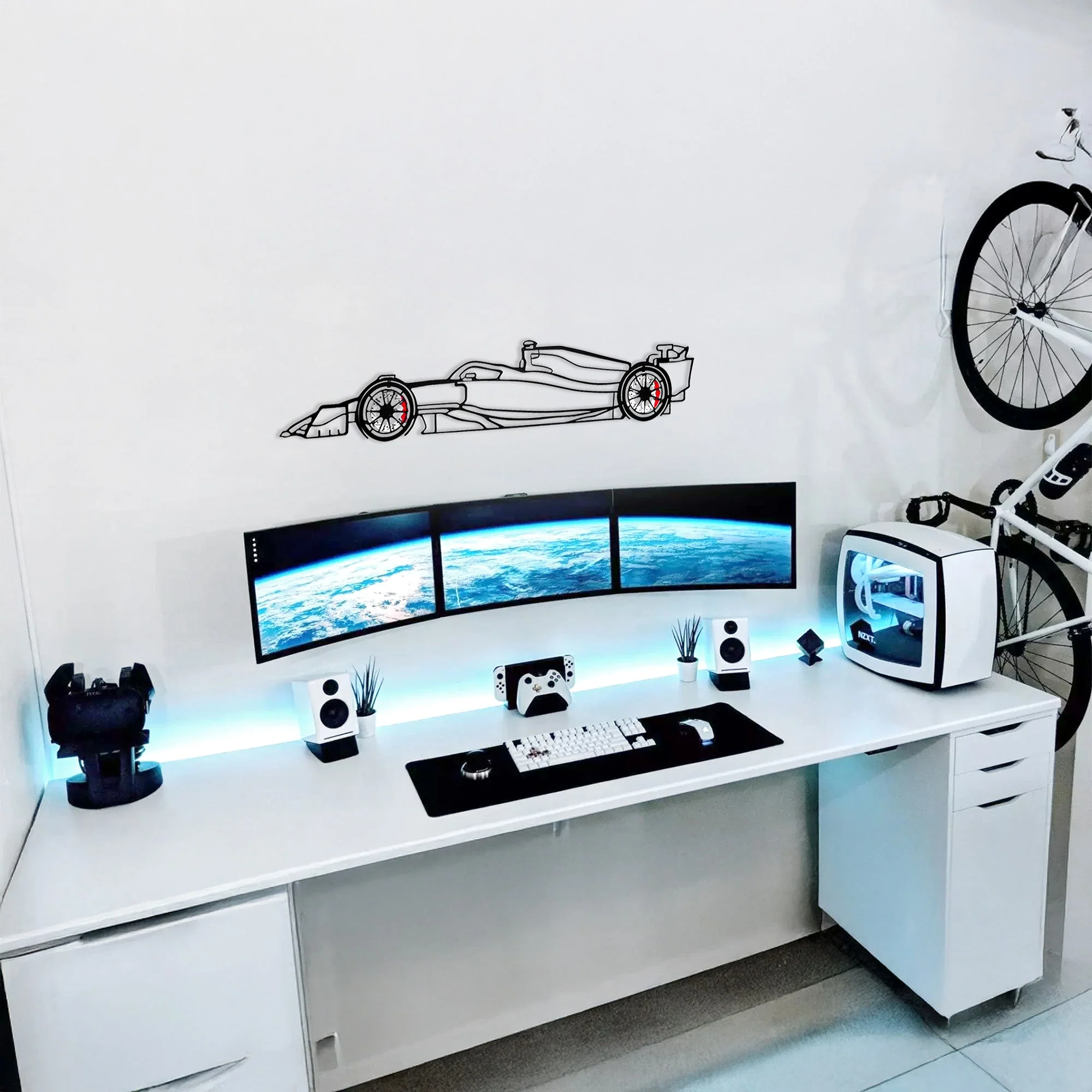 Formula 1 Wall Art – Steel Silhouette Racing Car with Spinning Wheels-KAFMEKA023 - Image 10