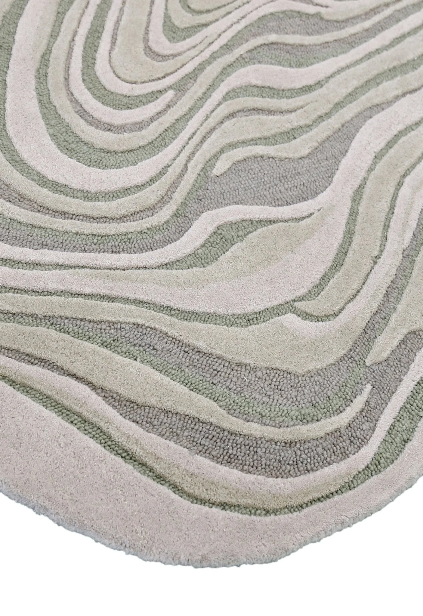 Fossil Modern Style Ivory Hand Tufted 5x7 Wool Rug - Image 4