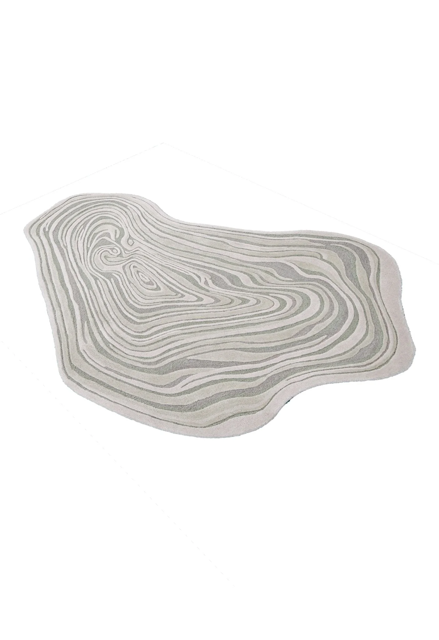 Fossil Modern Style Ivory Hand Tufted 5x7 Wool Rug - Image 7
