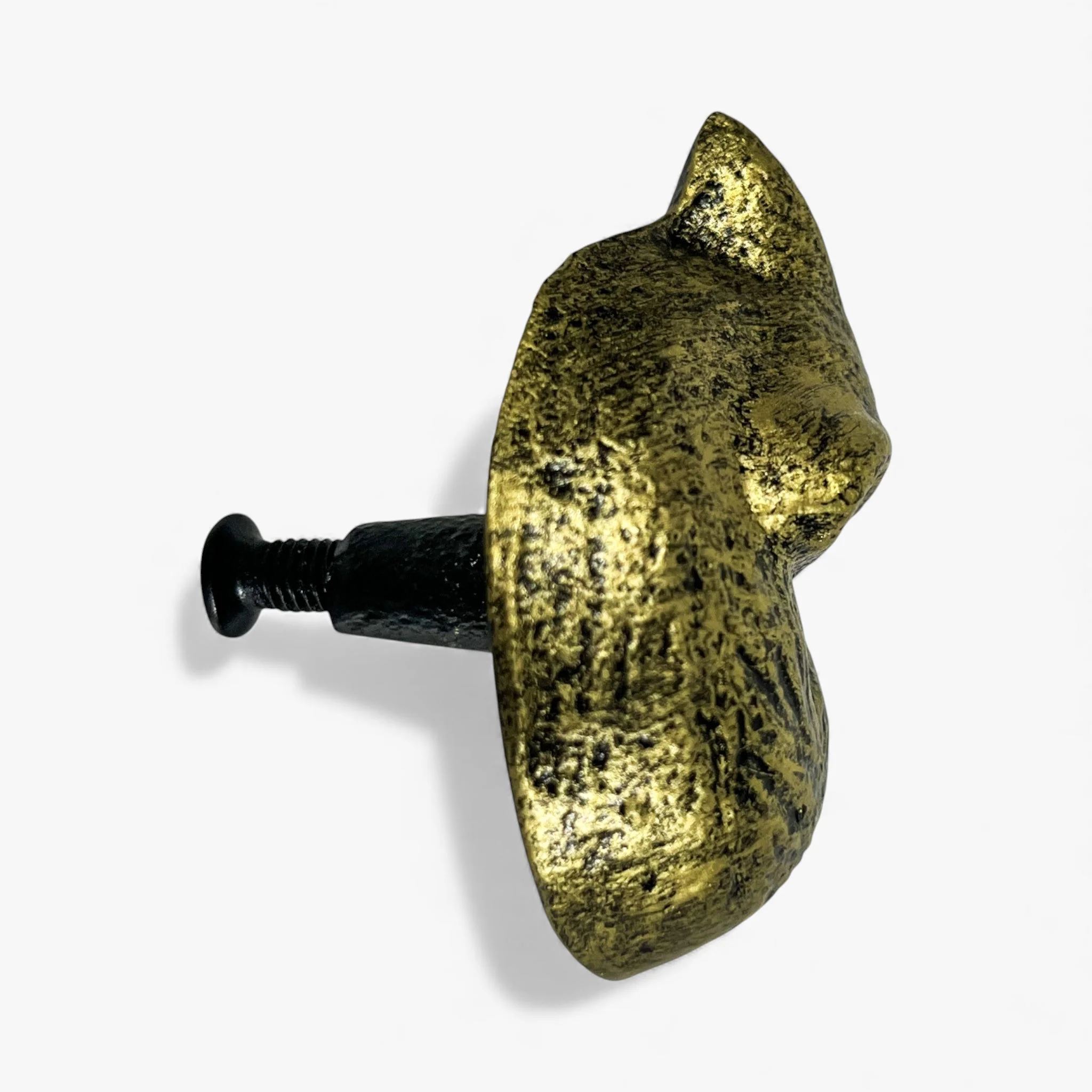 Fox Drawer Knob Gold Cast Iron Cabinet Pull - Image 2
