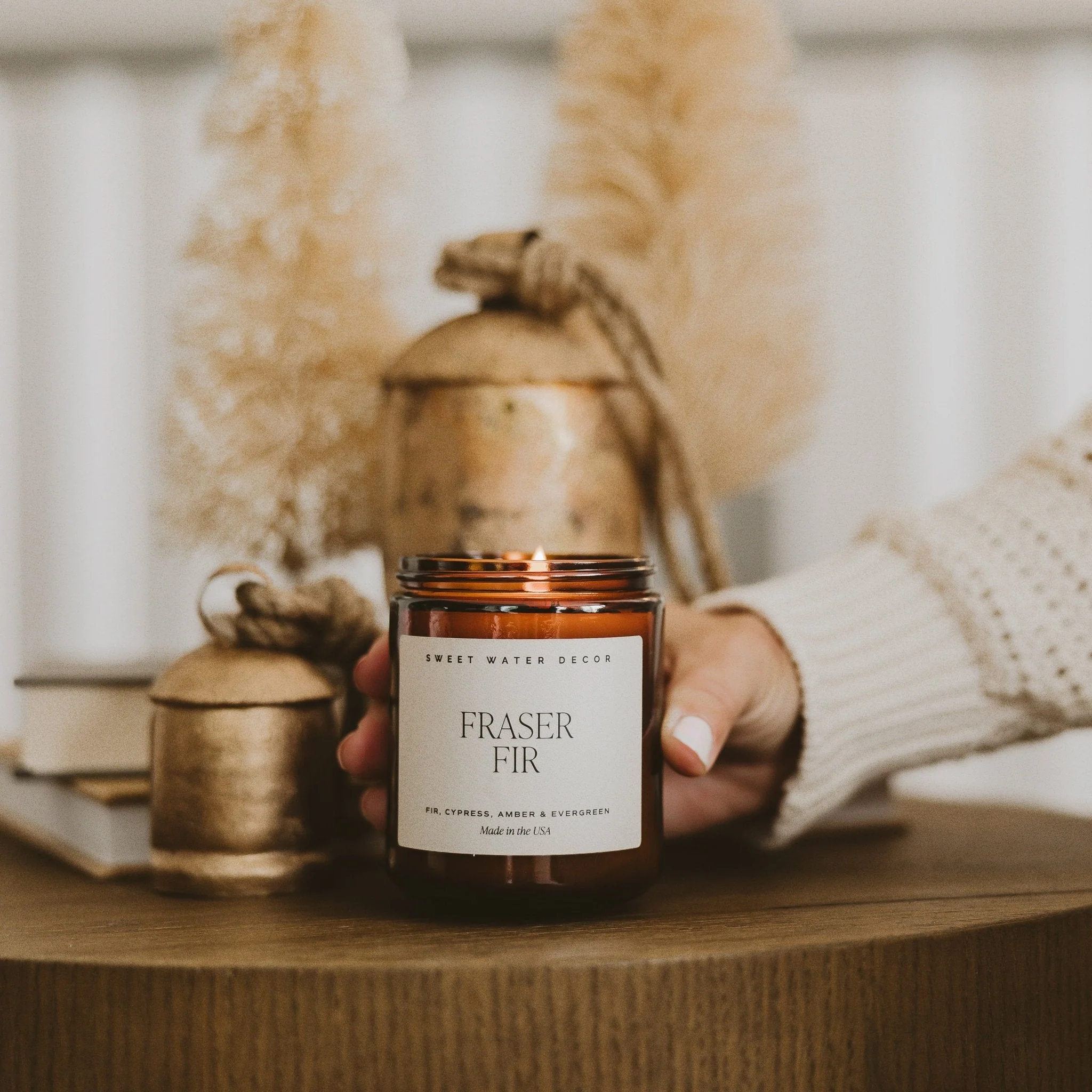 Fraser Fir Soy Candle - Amber Jar - 9 oz - Image 2
