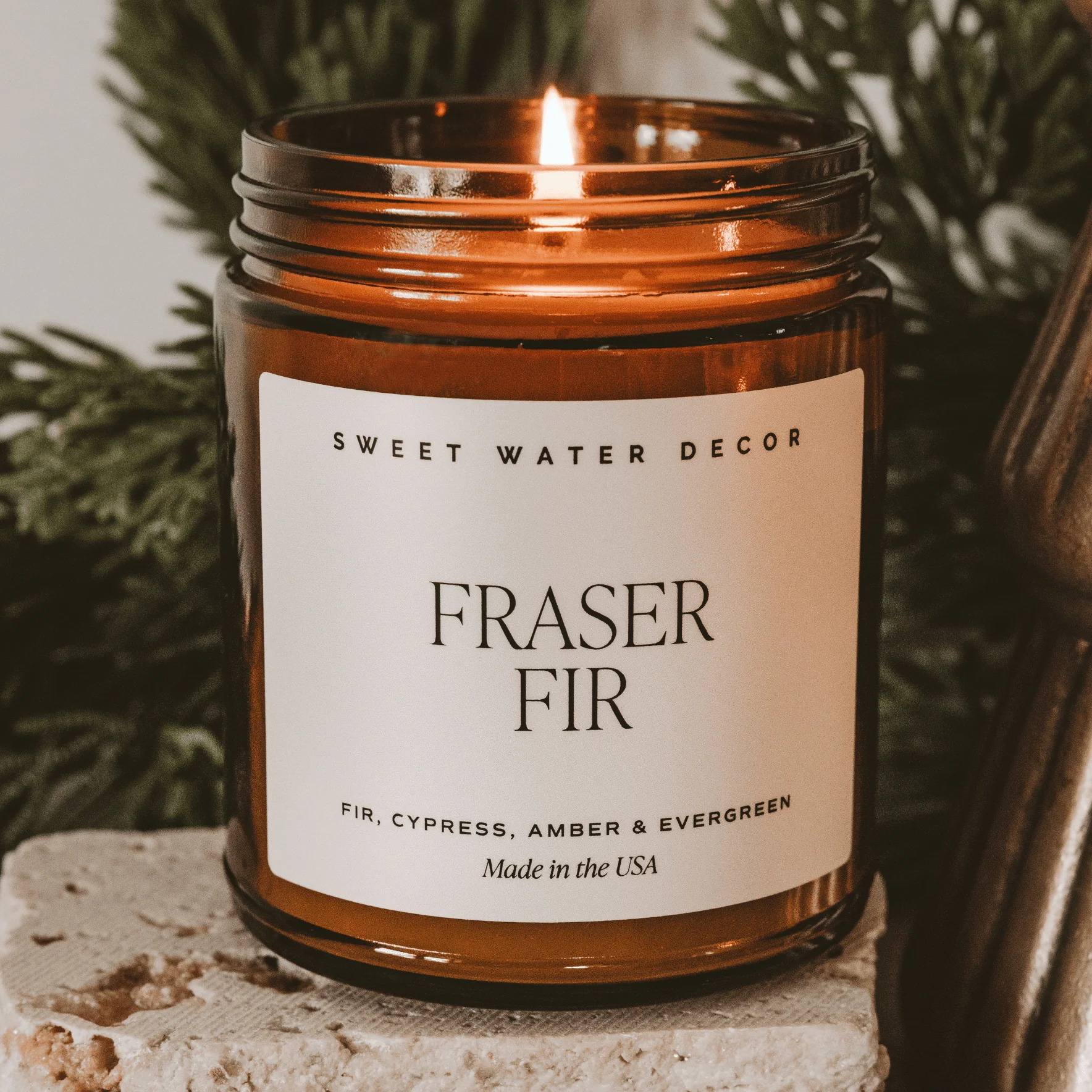Fraser Fir Soy Candle - Amber Jar - 9 oz - Image 3