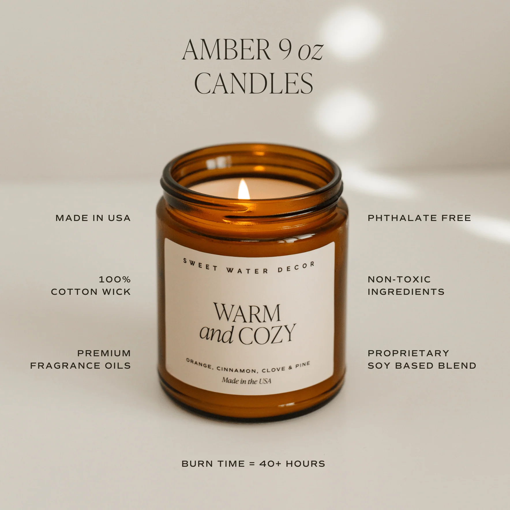 Fraser Fir Soy Candle - Amber Jar - 9 oz - Image 5