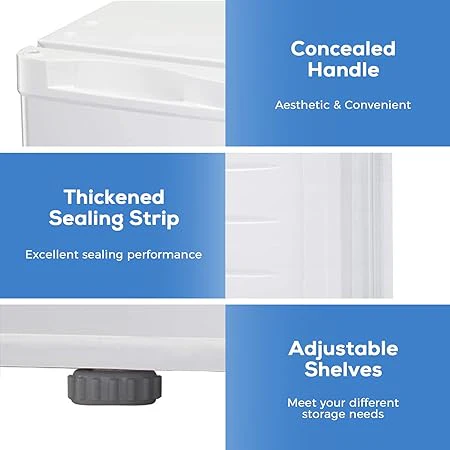 Free Standing Upright Freezer with Removable Shelf, Adjustable Thermostat, Compact Reversible Single Door Vertical Freezers - Image 11