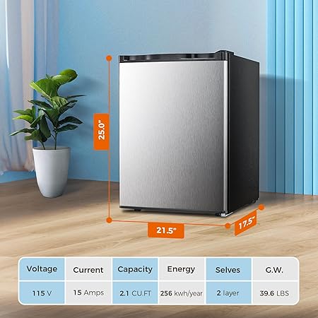 Free Standing Upright Freezer with Removable Shelf, Adjustable Thermostat, Compact Reversible Single Door Vertical Freezers - Image 16