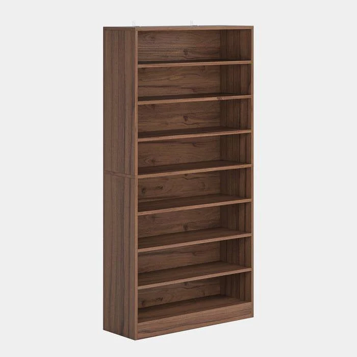 Freestanding 8-Shelf Shoe Rack for Closet Shelving Unit in Brown Wood Finish - Image 2