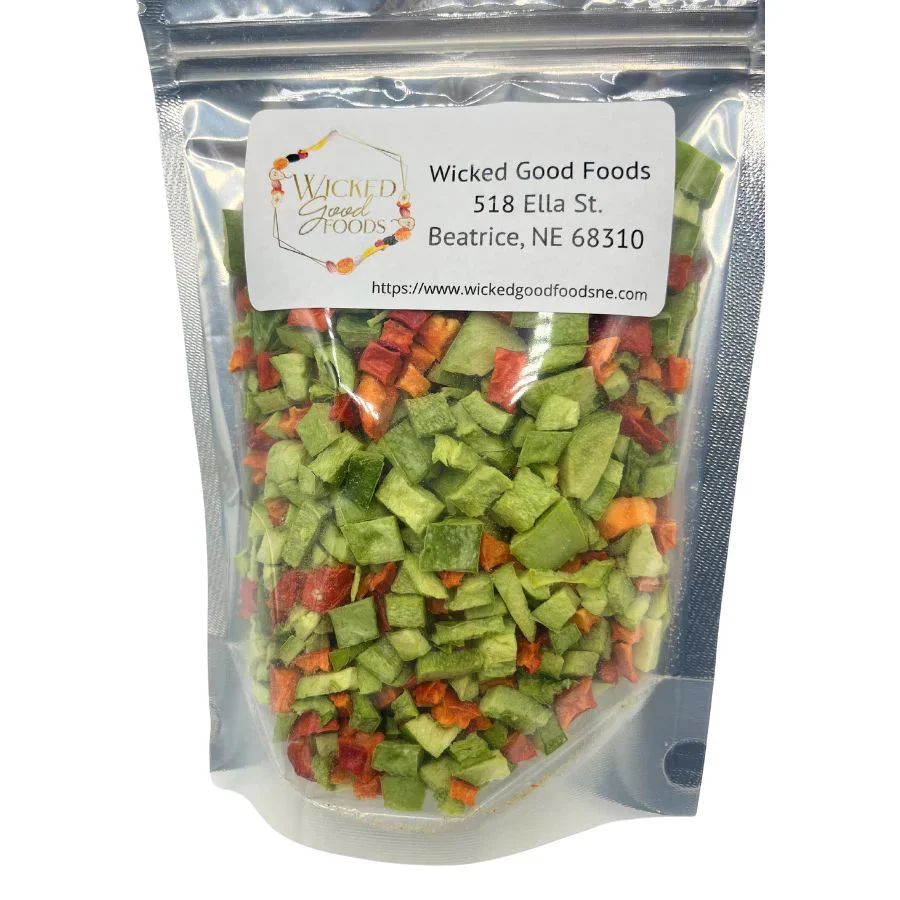 Freeze Dried Fresh Bell Pepper Medley | Pack of 2 | 1.5 oz | Wicked Good Foods - Image 4