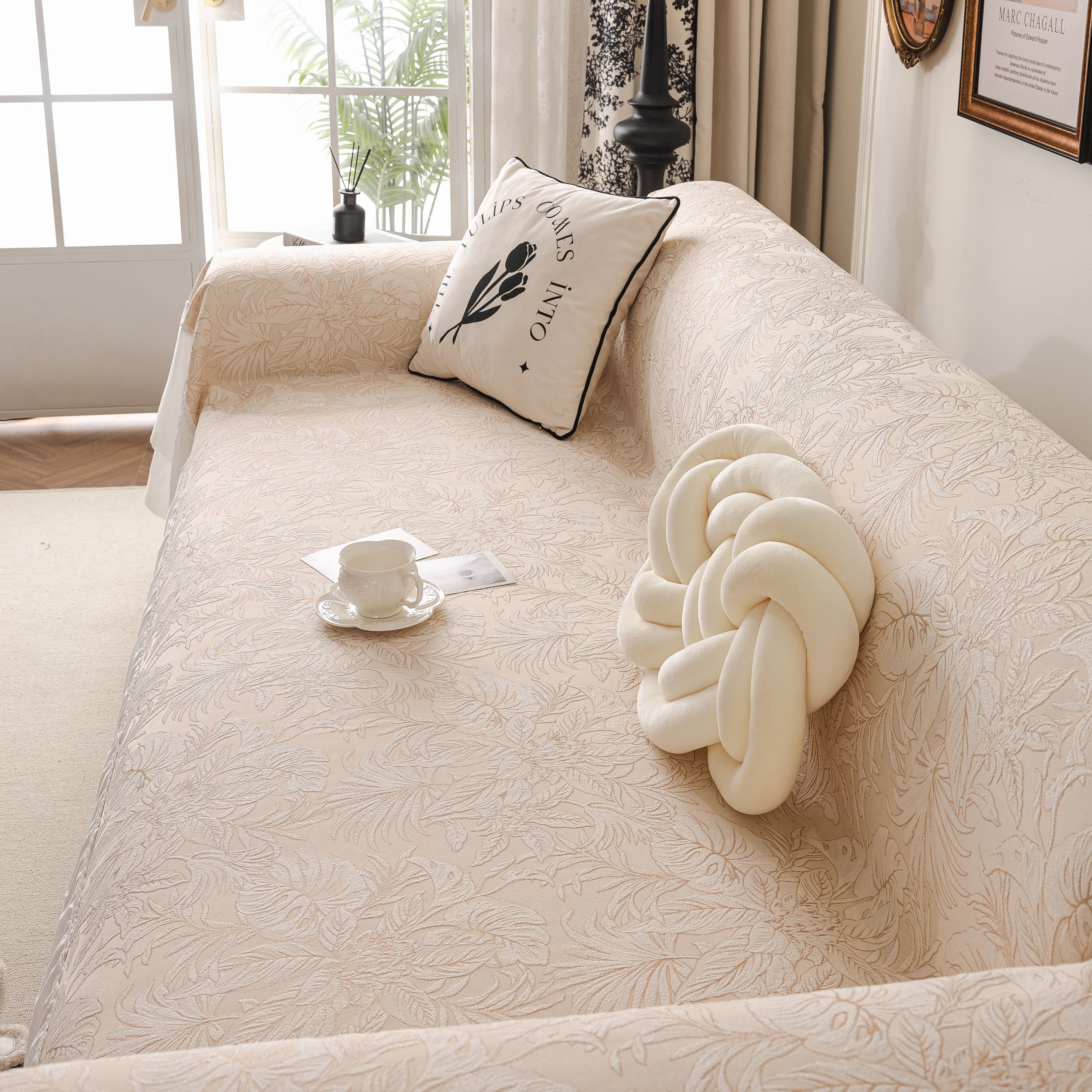 French Chic Style Ruffle Floral Cover Throws for Sofas, Decorative Couch Covers - Image 50