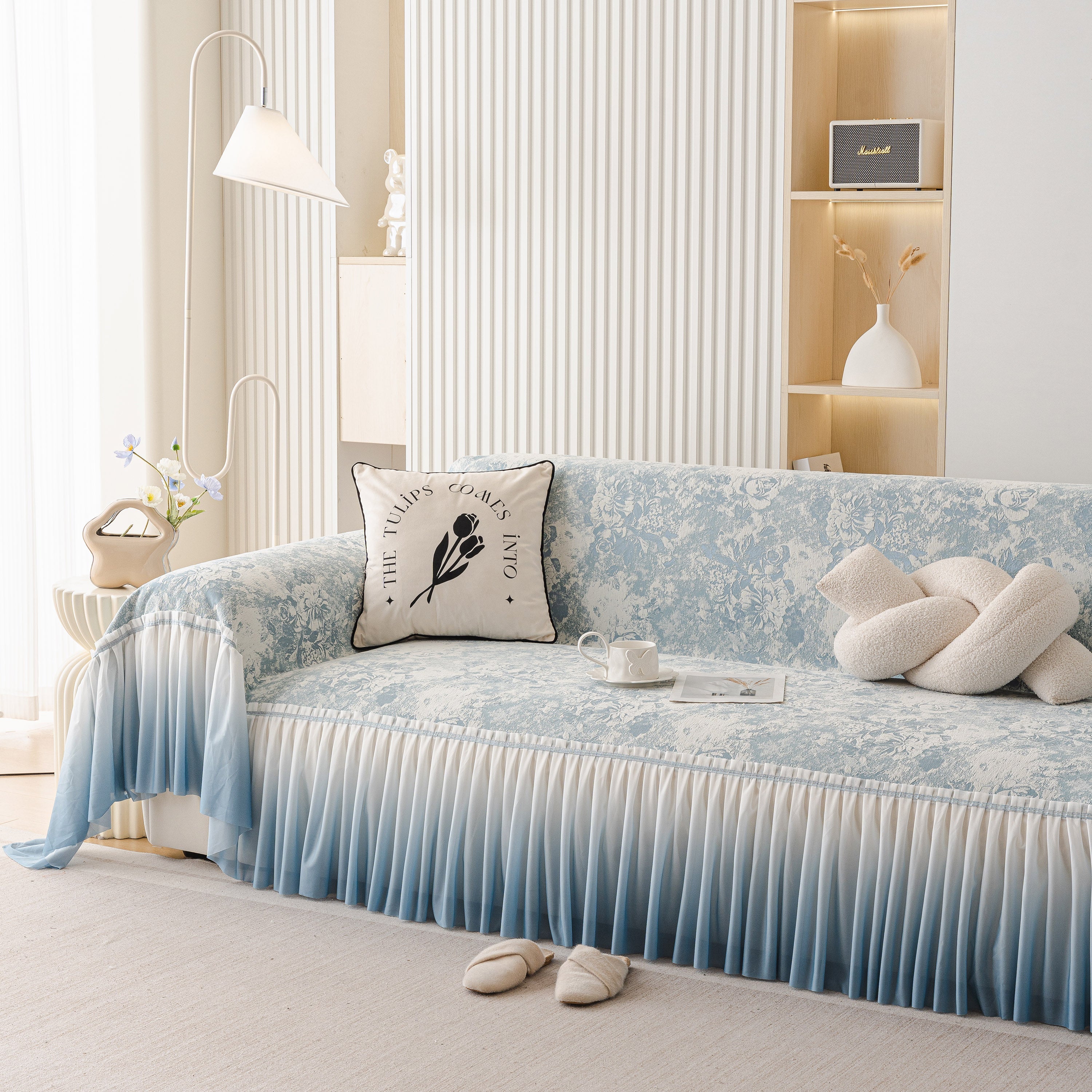 French Chic Style Ruffle Rose Cover Throw for Sofas, Decorative Sectional Covers - Image 21