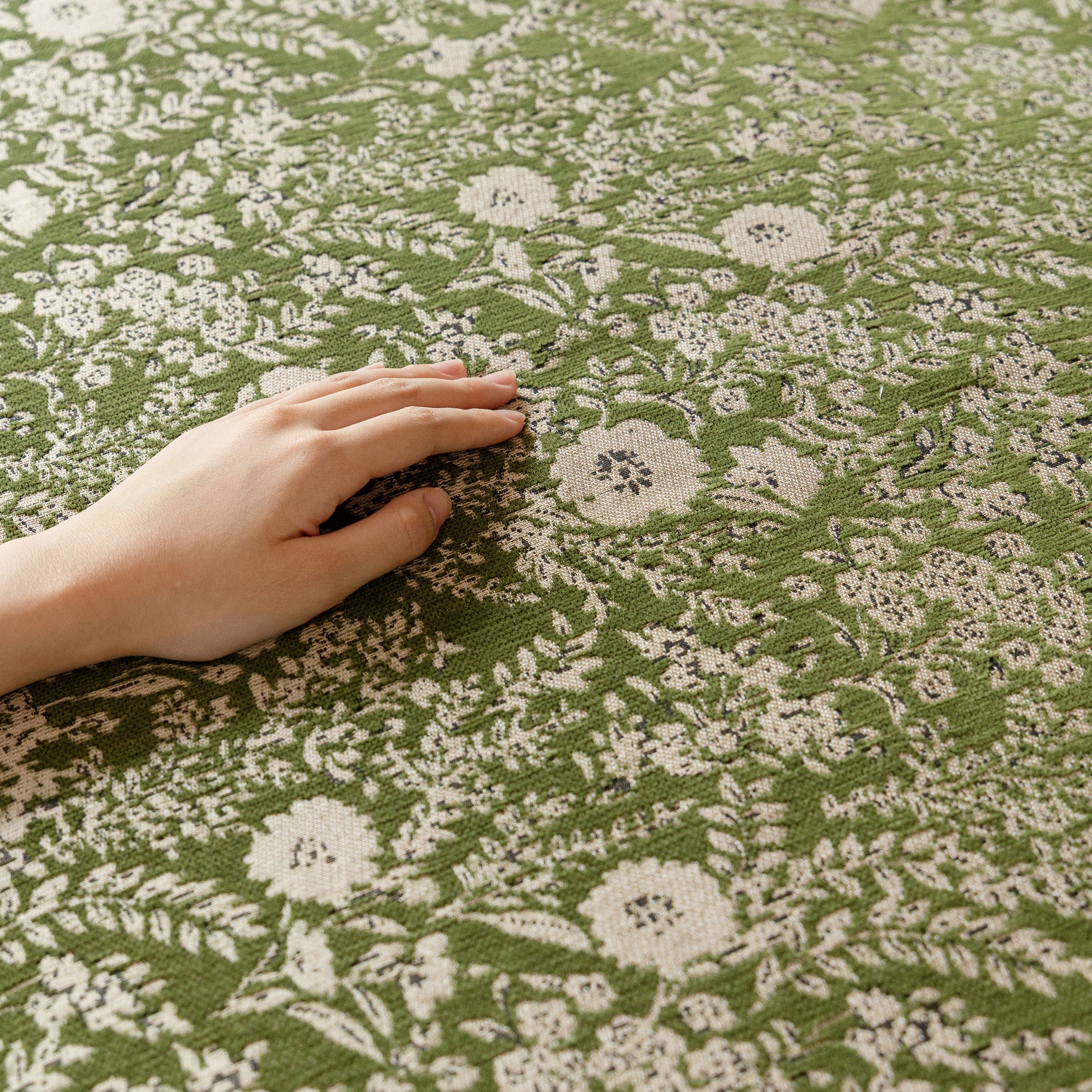 French Country Floral Sofa Cover with Chiffon Ruffle Skirt, Vintage Sofa Throw Cover - Image 54