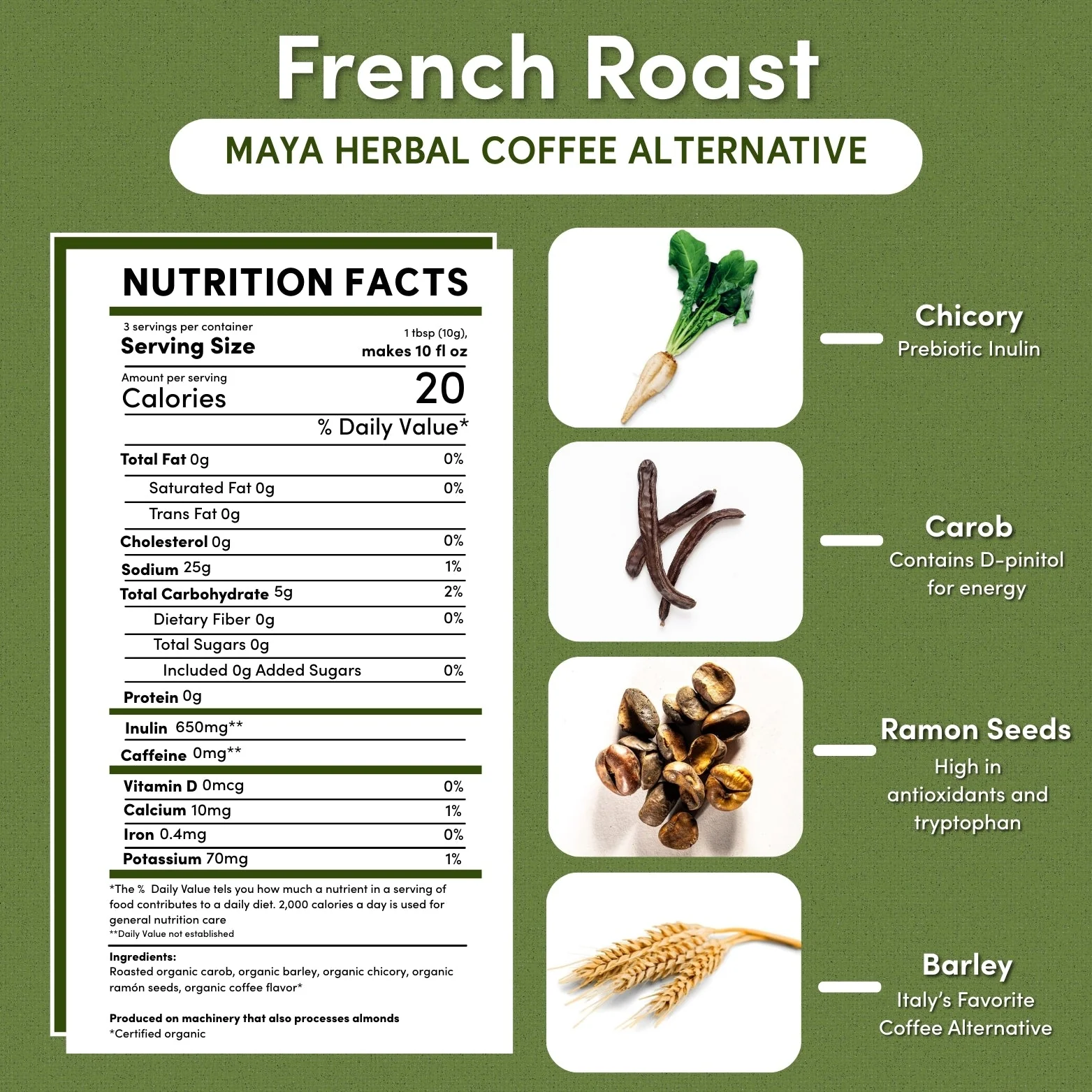 French Roast Chicory Herbal Coffee - Image 10