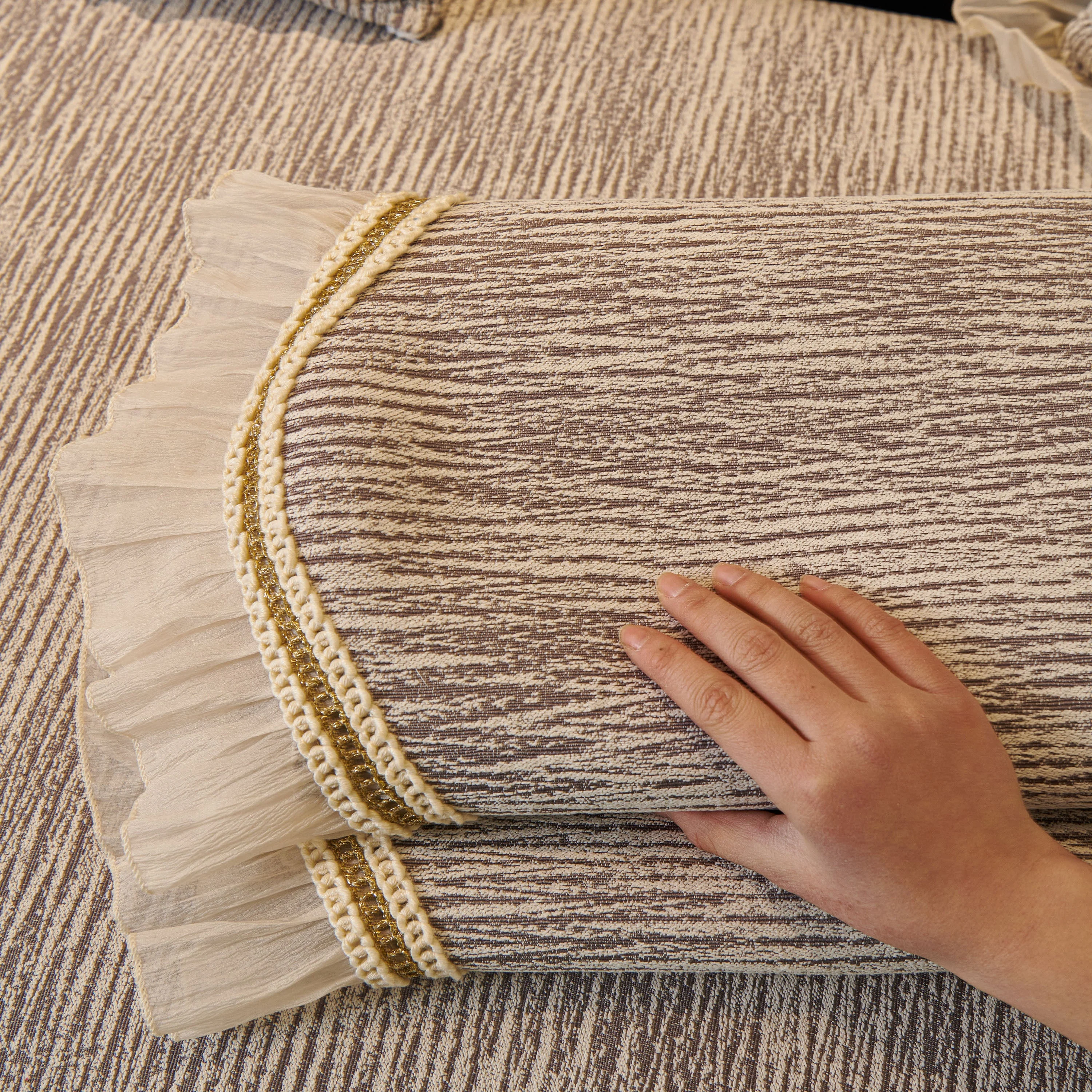 French Vintage Style Couch Cover with Skirt,  Non-Slip Sectional Furniture Covers - Image 65