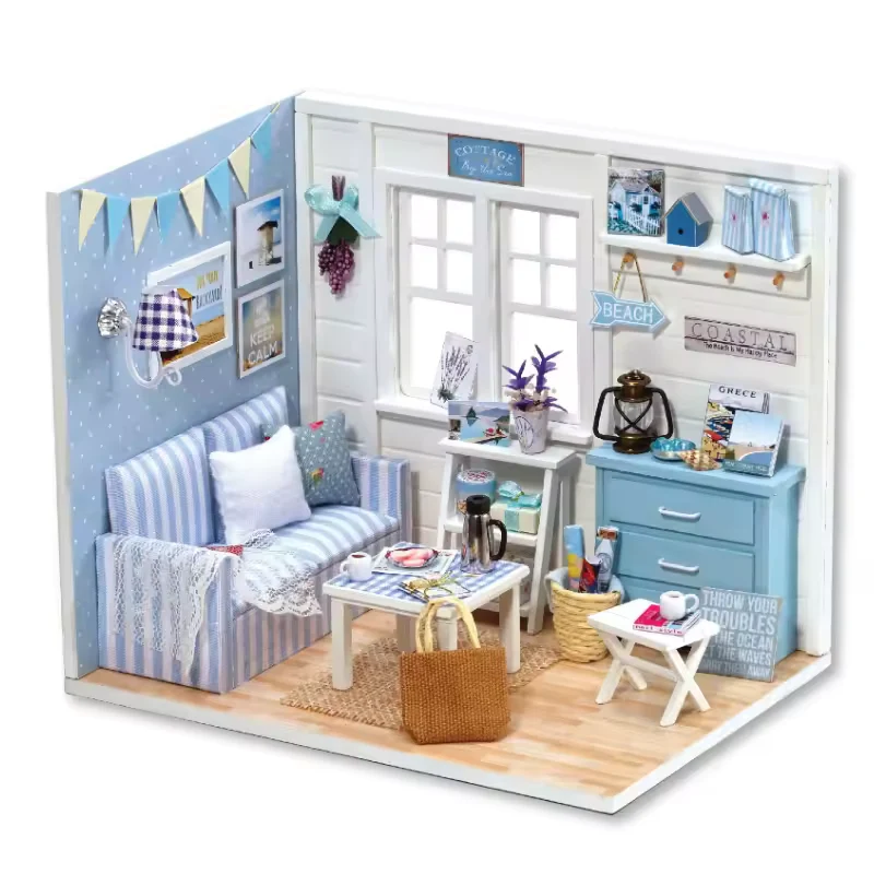 Fresh Sunshine Dollhouse Kit - Miniature Wizardi Roombox Kit with LED Light F07M51-72-3016 - Image 2