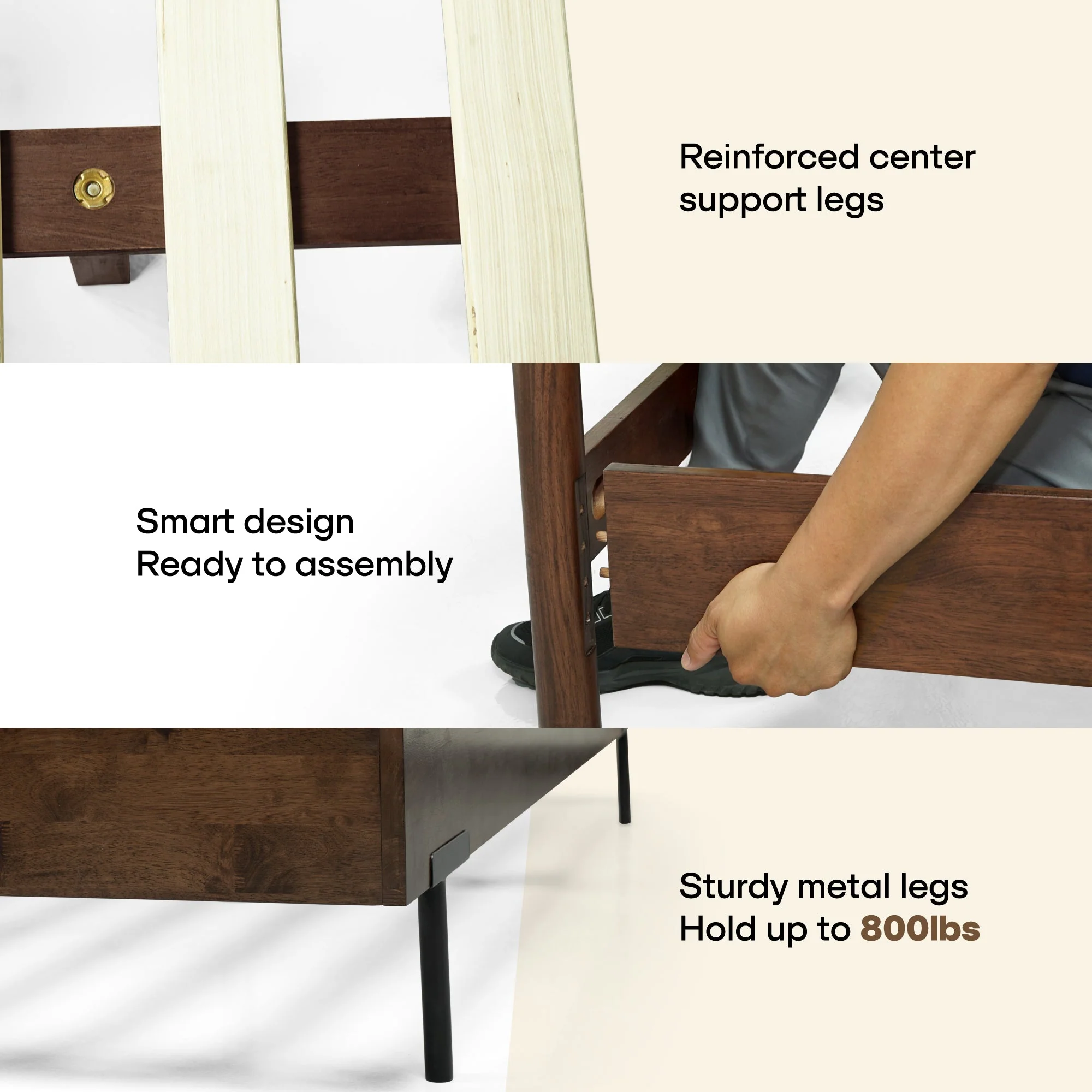 Frida Deluxe Solid Wood Bed Frame - Premium Quality Craftsmanship and Timeless Elegance - Image 18