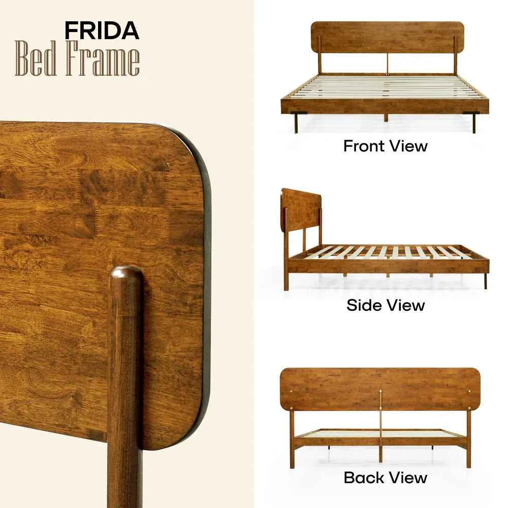 Frida Deluxe Solid Wood Bed Frame - Premium Quality Craftsmanship and Timeless Elegance - Image 5