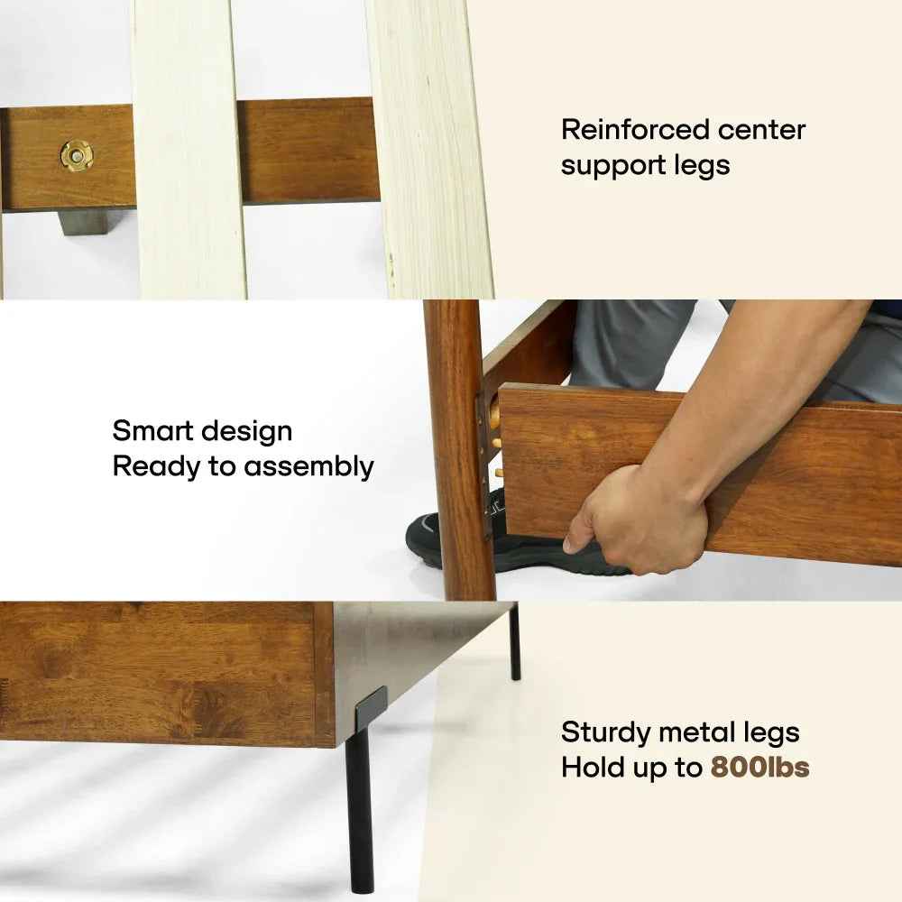 Frida Deluxe Solid Wood Bed Frame - Premium Quality Craftsmanship and Timeless Elegance - Image 8