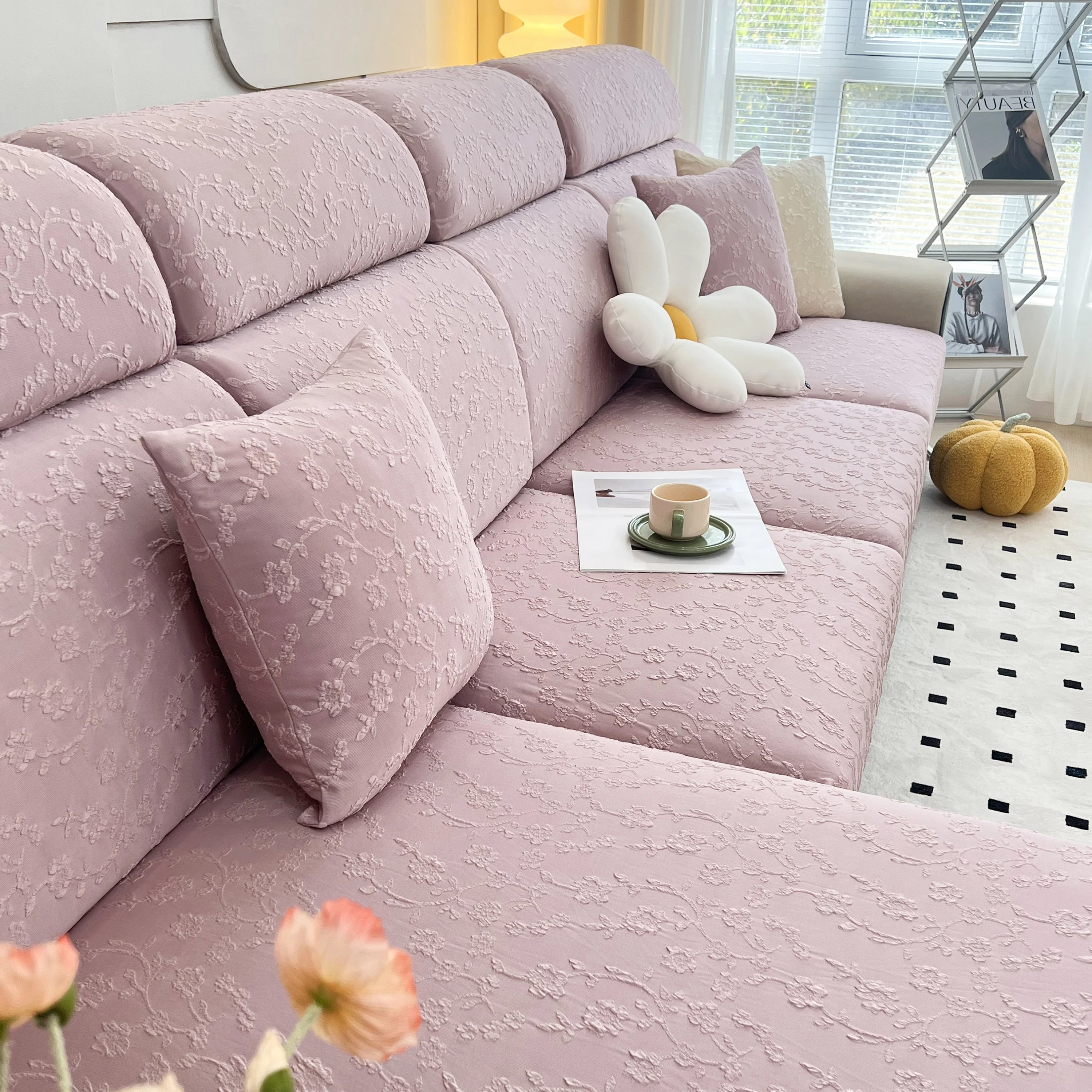 Frost Flower Cooling Silk Fabric Stretch Cushion Cover, Non-Slip Furniture Protector for Kids, Chaise Lounge Cushion Covers - Image 15